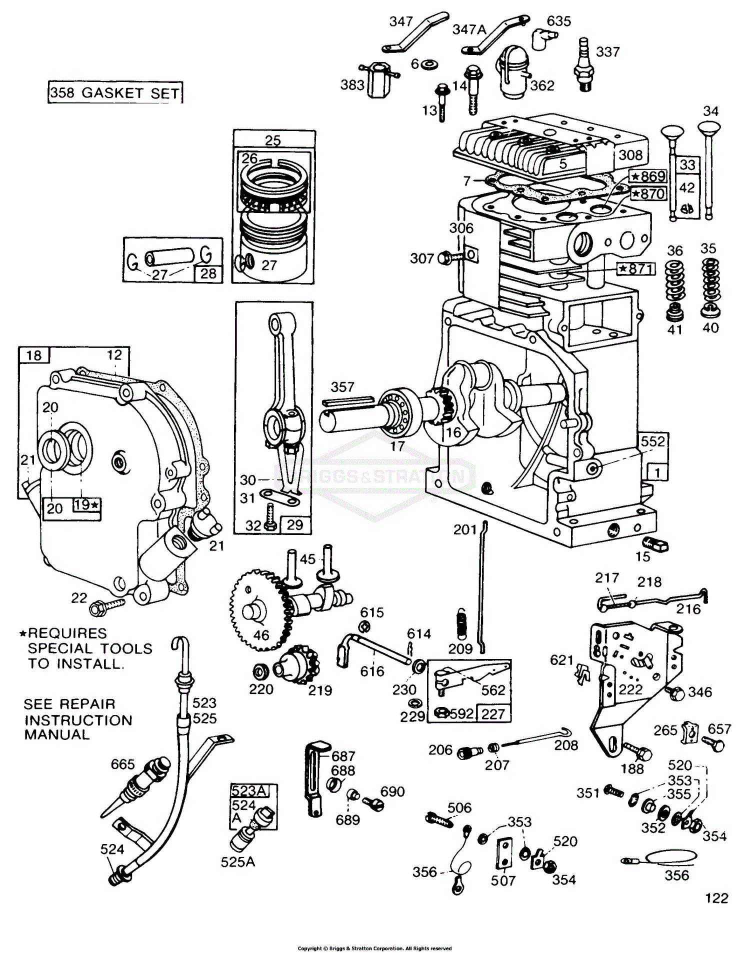 Briggs and Stratton 170402-1344-99 Parts Diagram for Cyl,CrankCase ...