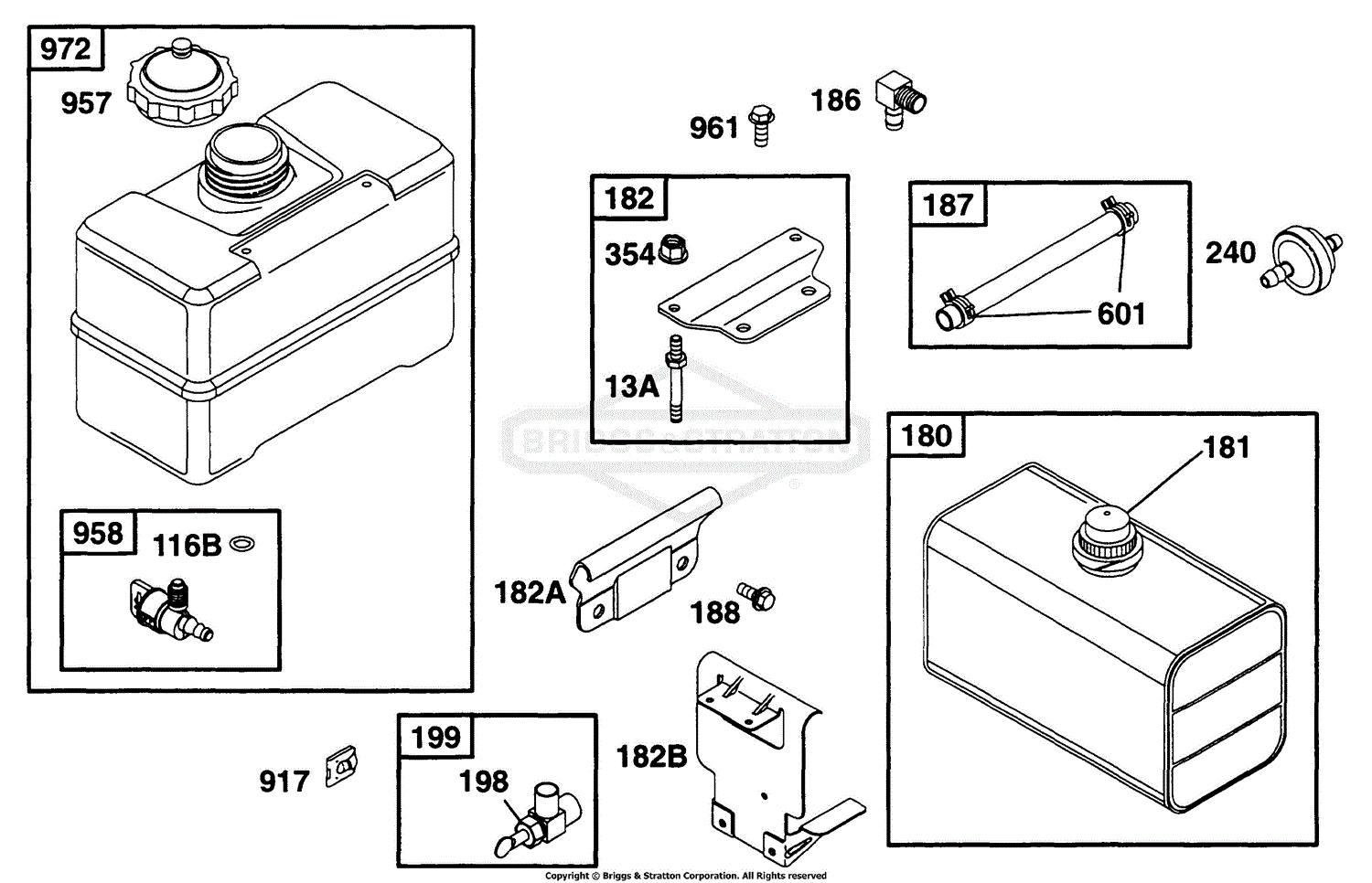 Briggs And Stratton 171432 0534 01 Parts Diagram For Fuel Tank 3216