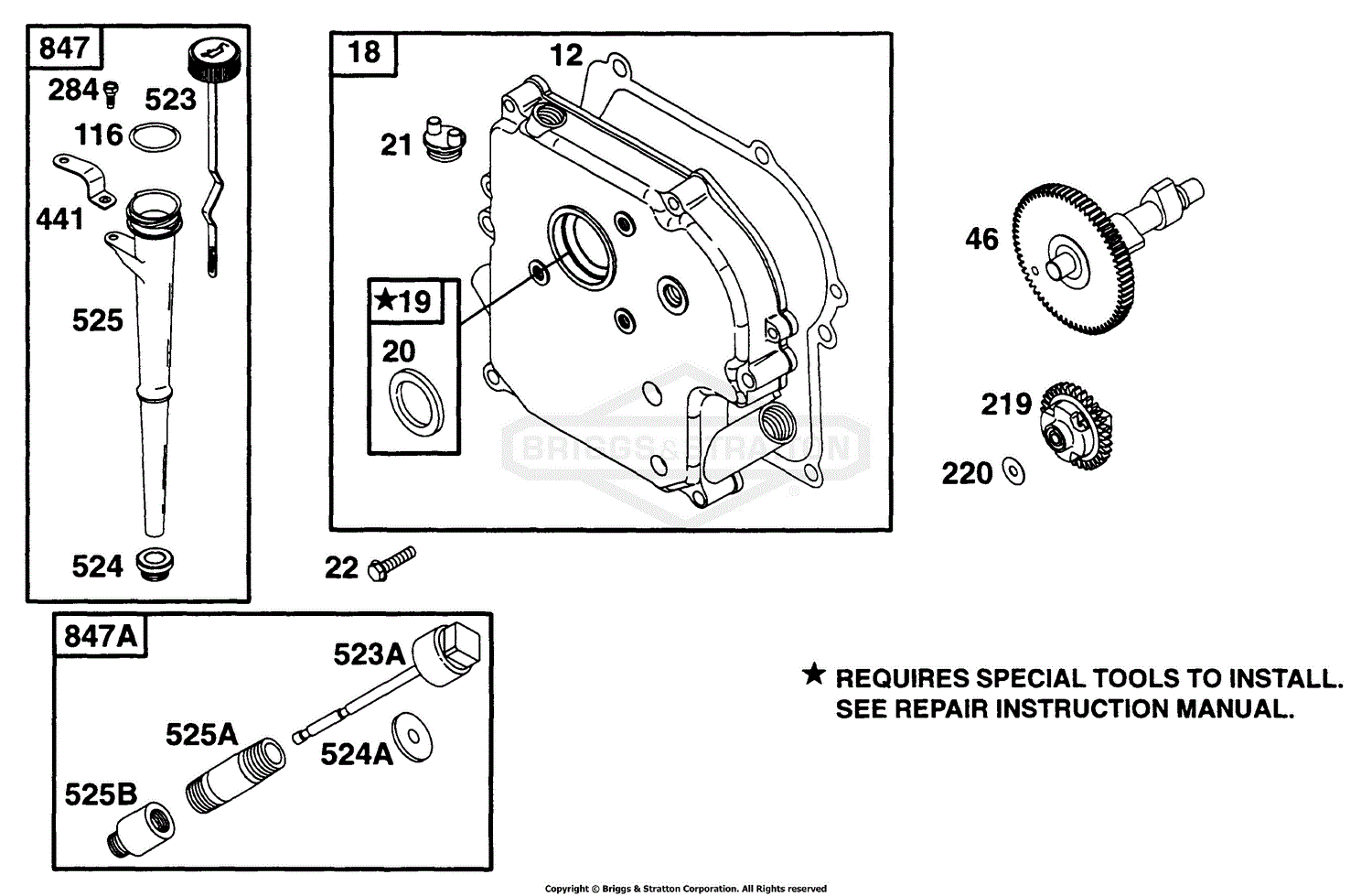 Briggs And Stratton 171432 0534 01 Parts Diagram For Crankcase Cvr Cam Oil Fill 3318