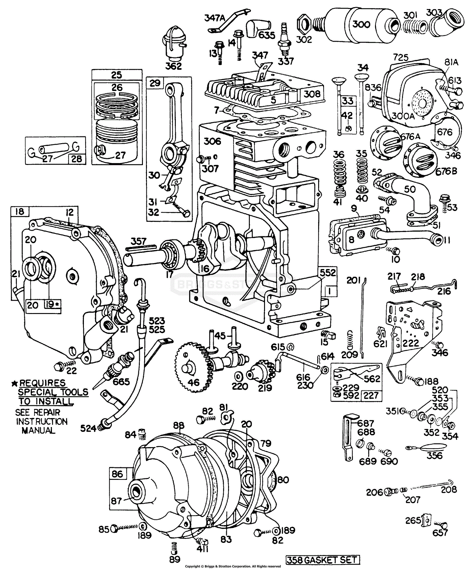 Briggs and Stratton 190402-0193-99 Parts Diagram for Cyl,Crankcase ...