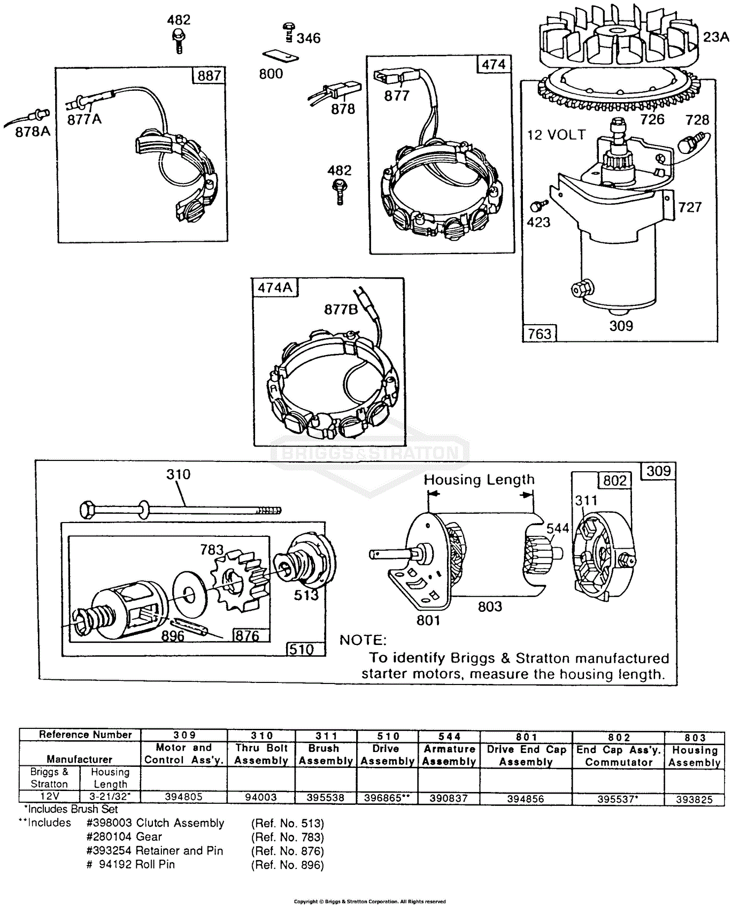 Briggs and Stratton 190702201701 Parts Diagram for Electric Starters