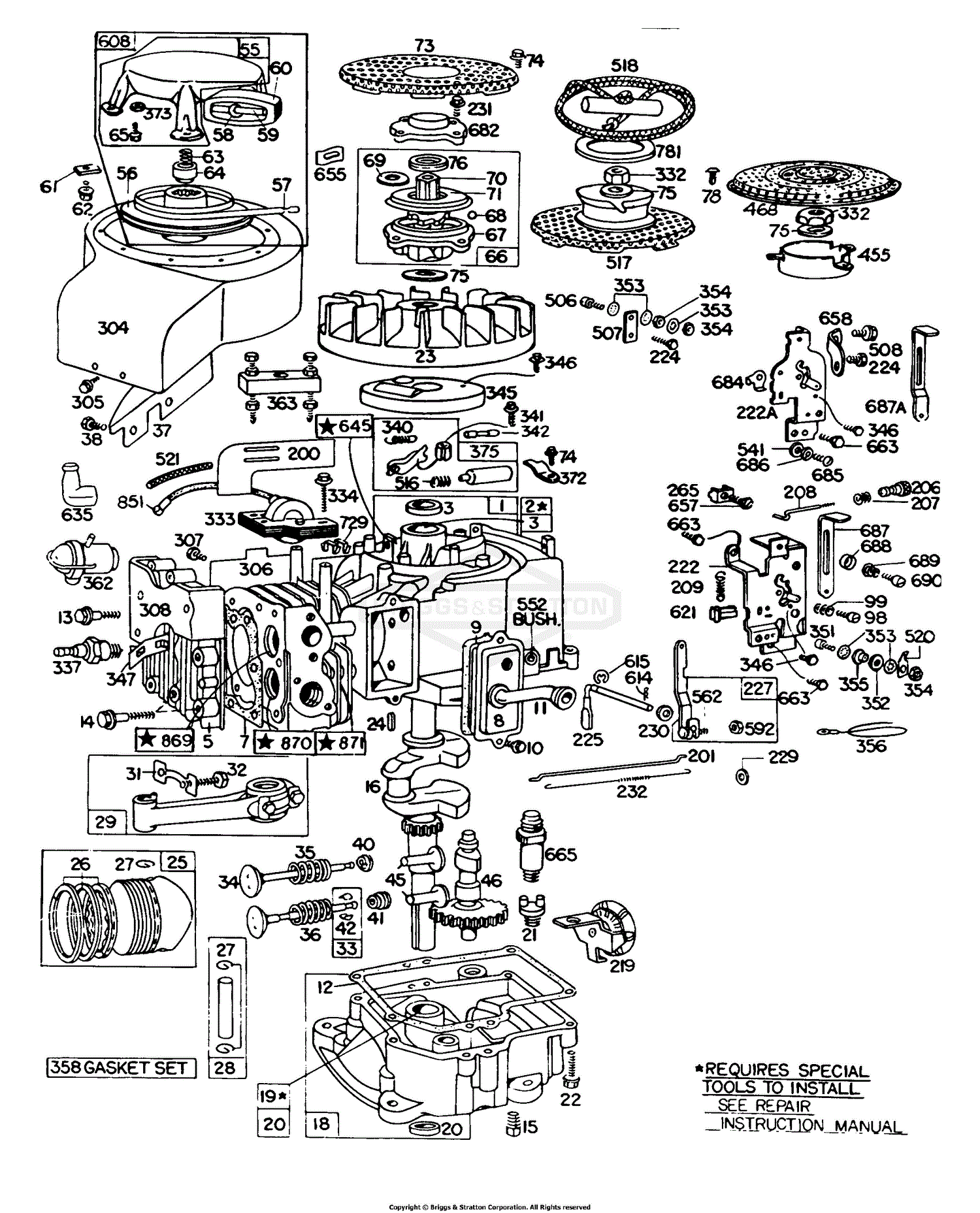 Briggs and Stratton 190702-0015-99 Parts Diagram for Cyl,Muffler,Piston ...