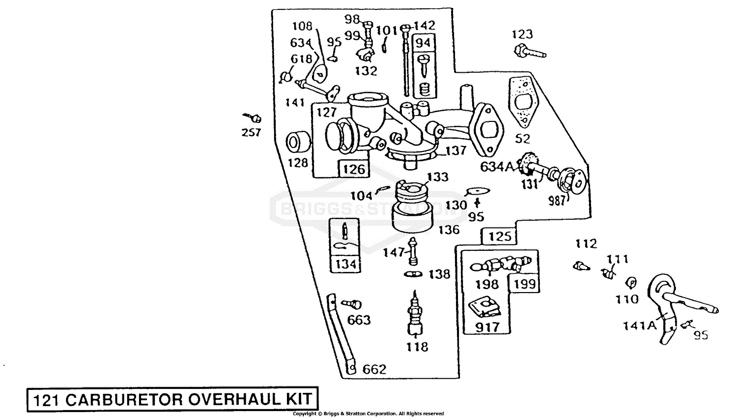 Briggs and Stratton 191707-2515-01 Parts Diagram for Carburetor Assembly