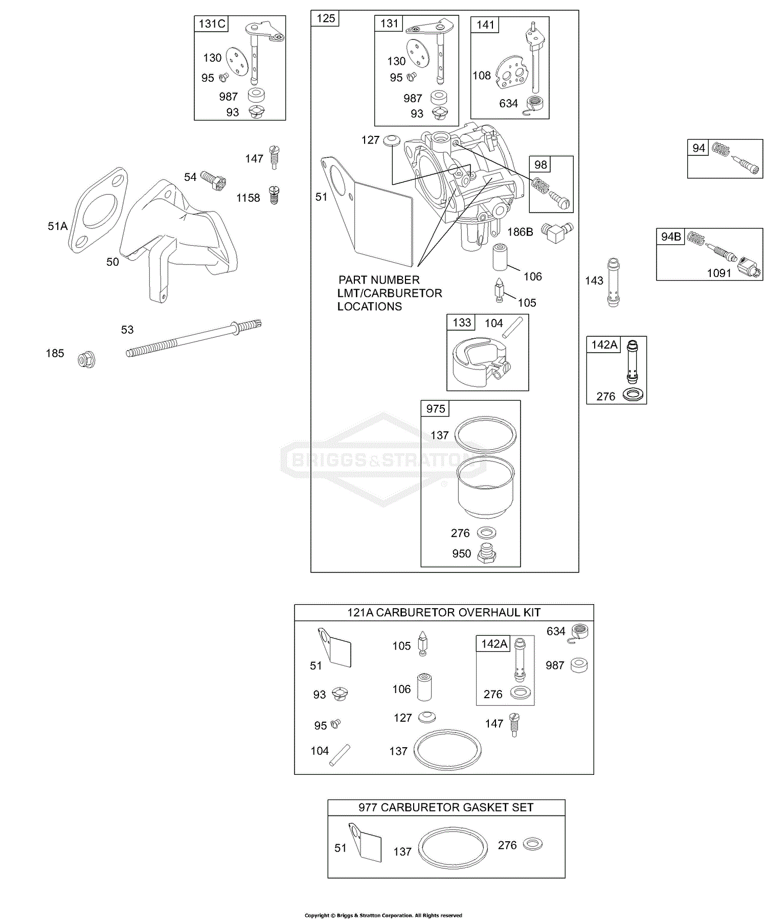 Briggs and Stratton 112232-0652-01 Parts Diagram for Carburetor