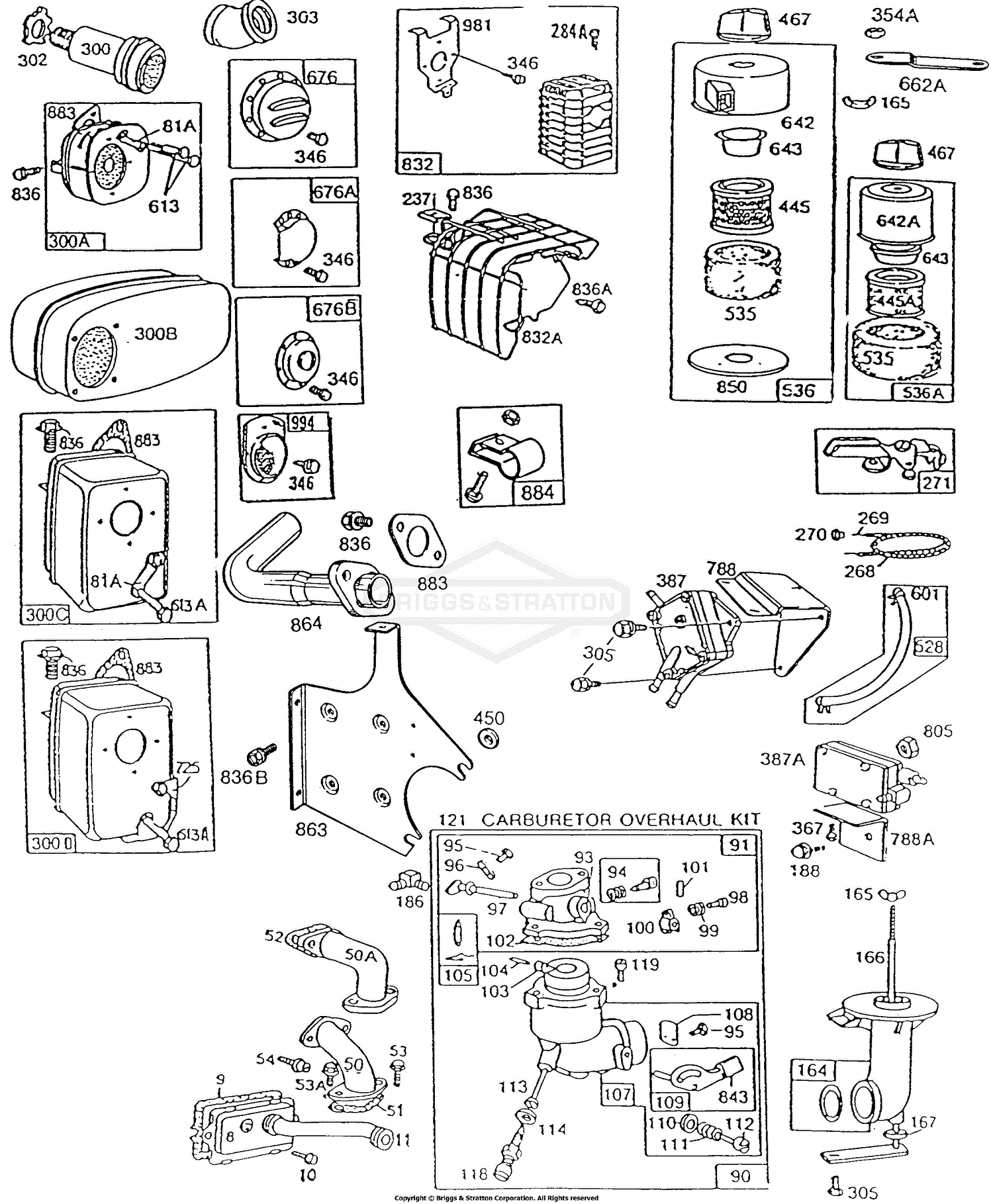 Briggs and Stratton 195432-0727-01 Parts Diagram for Mufflers