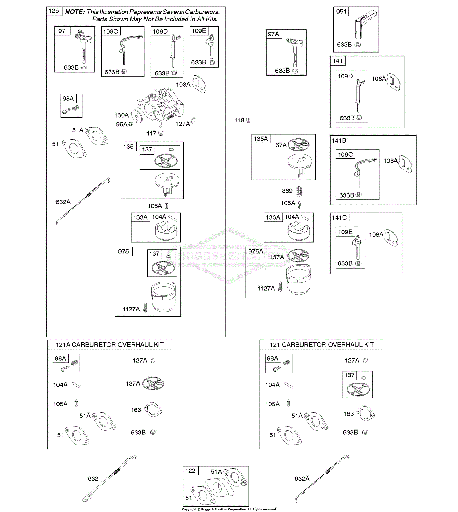 Briggs And Stratton 204312-0171-B1 Parts Diagram For Carburetor, Kit ...