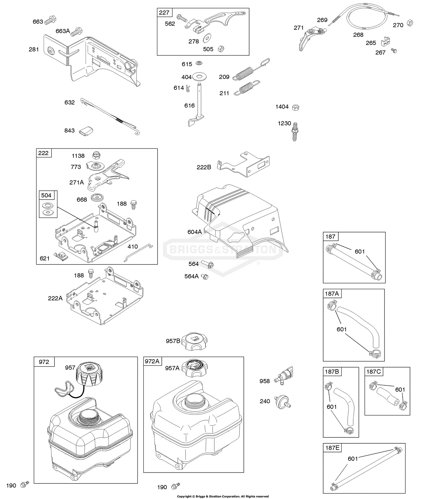 Briggs and Stratton 204312-0171-B1 Parts Diagram for Controls, Fuel ...