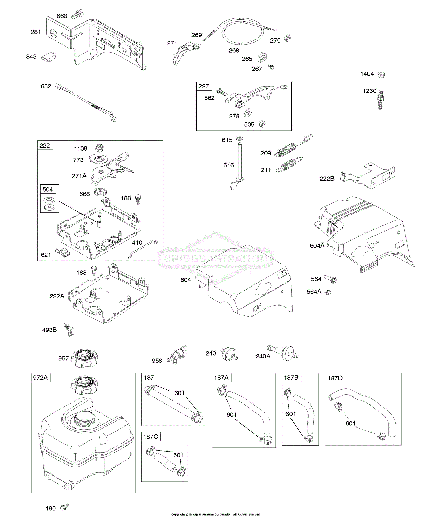 Briggs and Stratton 205412-0120-E1 Parts Diagram for Controls, Fuel ...