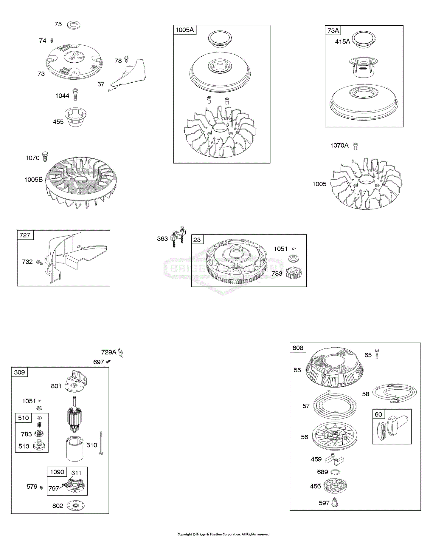 Briggs and stratton online pull start assembly diagram