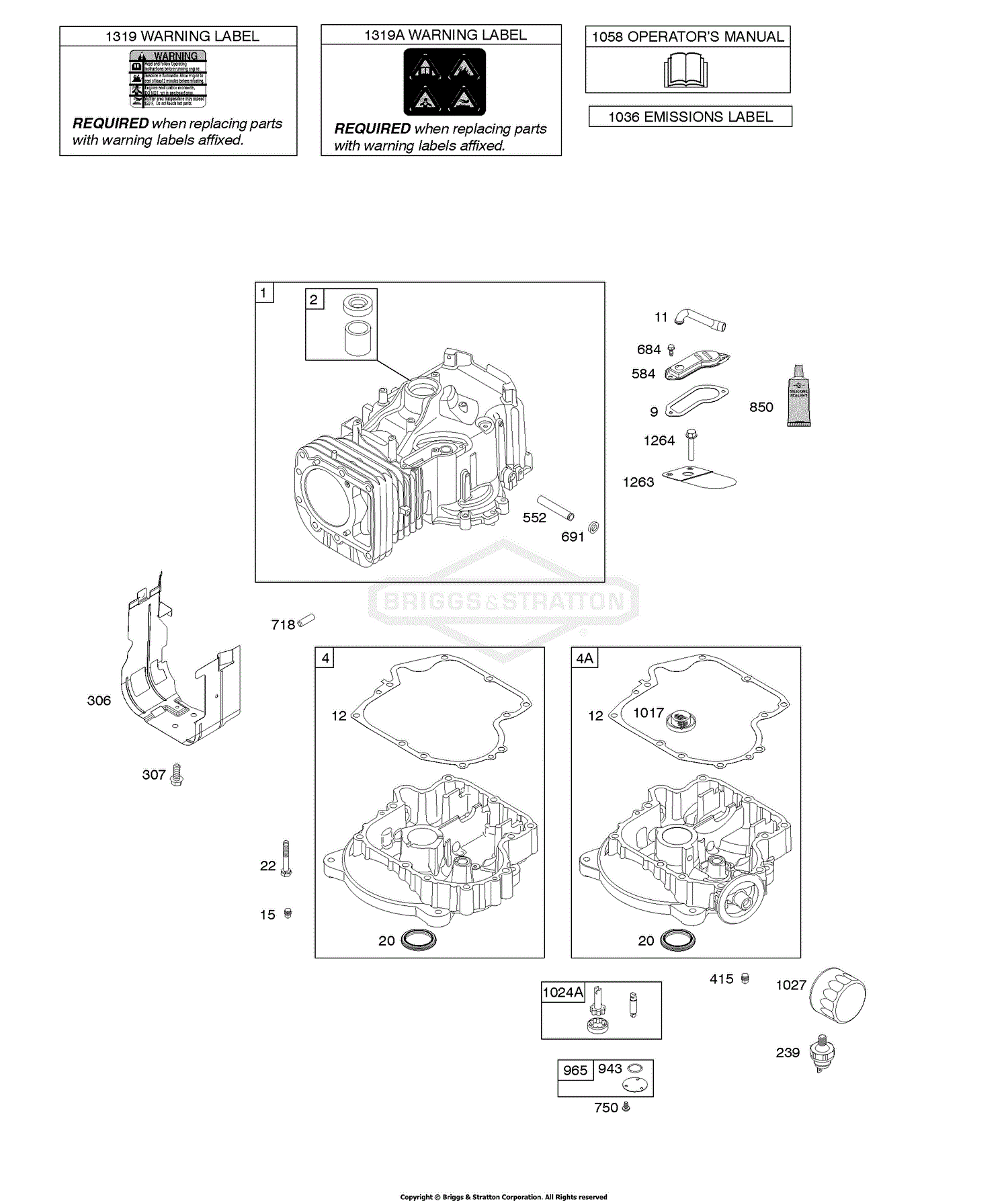 Briggs And Stratton 21B907-0159-B1 Parts Diagram For Cylinder, Engine ...