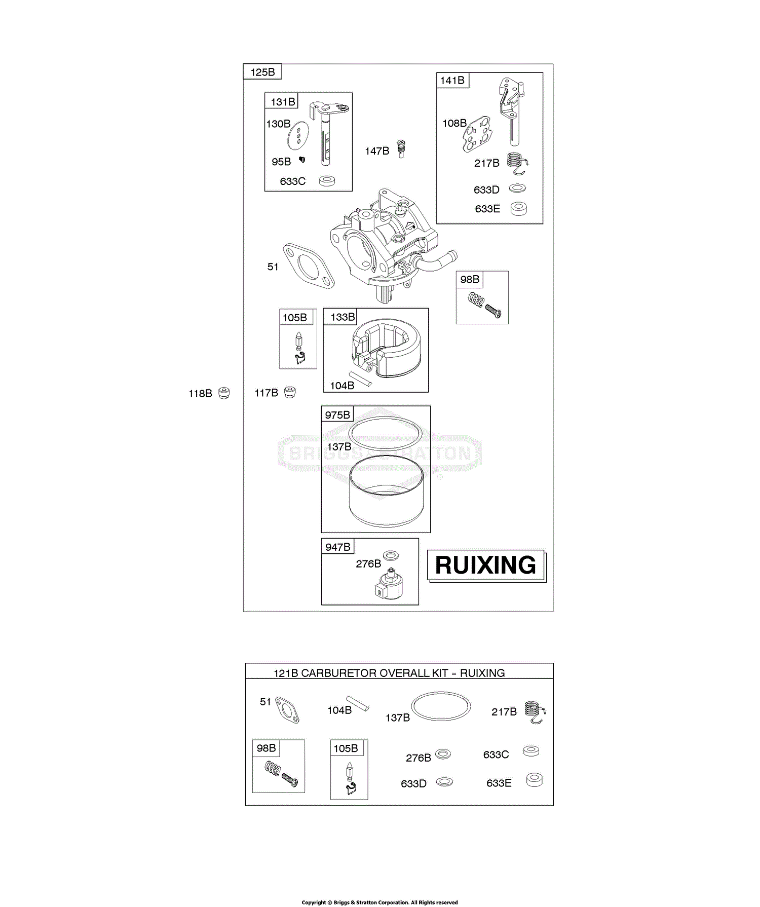 Briggs and Stratton 21R707-0011-G1 Parts Diagram for Carburetor 