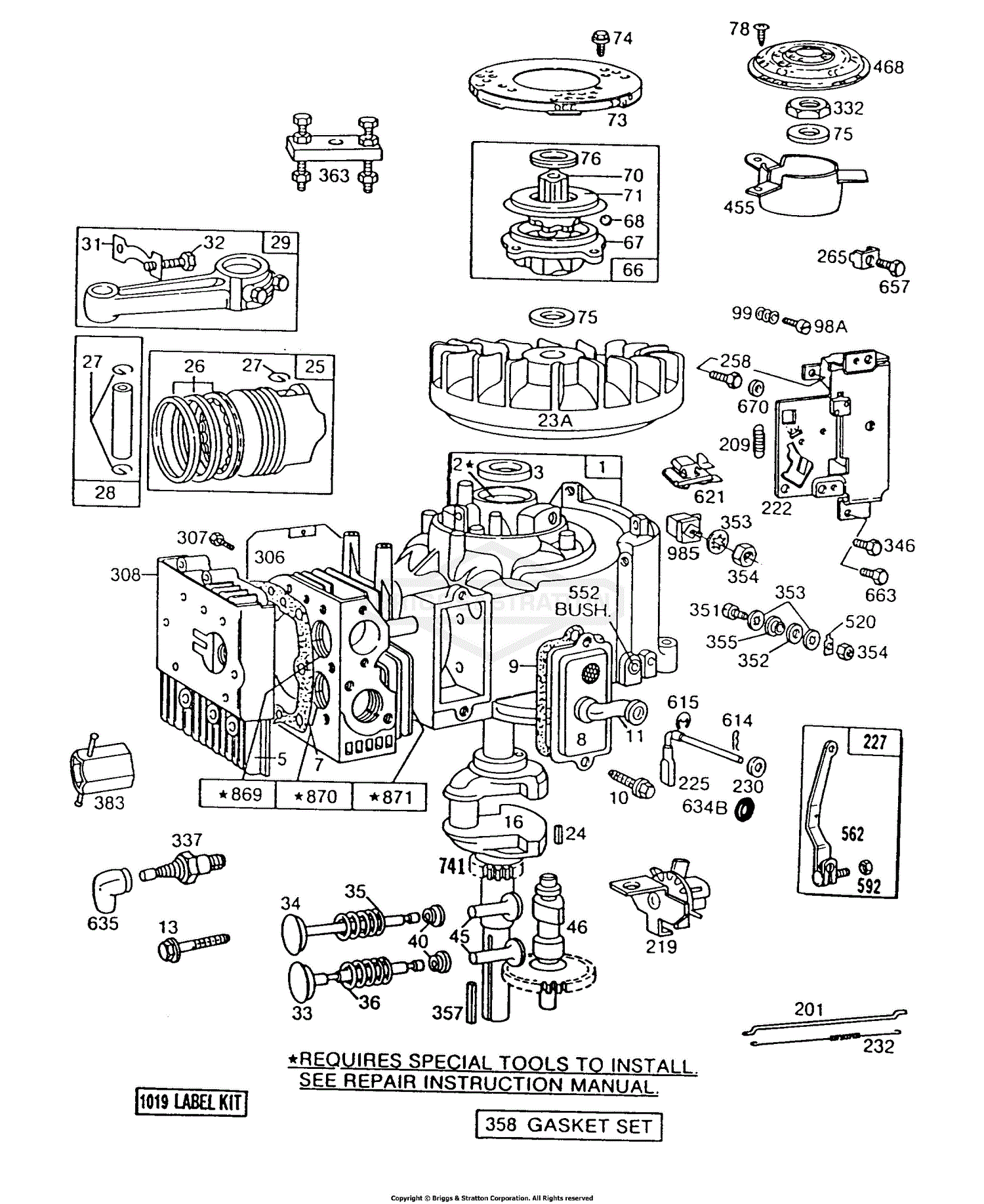 Briggs and Stratton 220707-0630-01 Parts Diagram for Cylinder ...