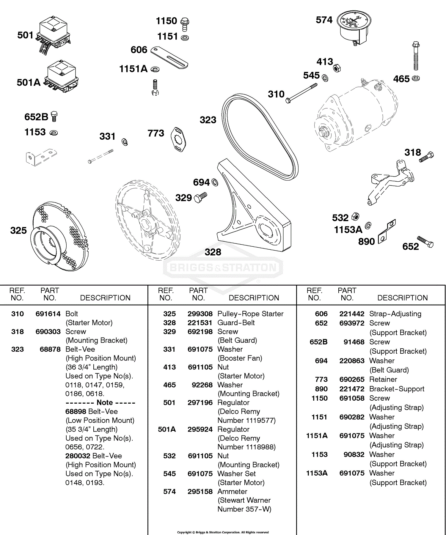 Briggs And Stratton 243431 0618 99 Parts Diagram For Regulator V Belt Bracket