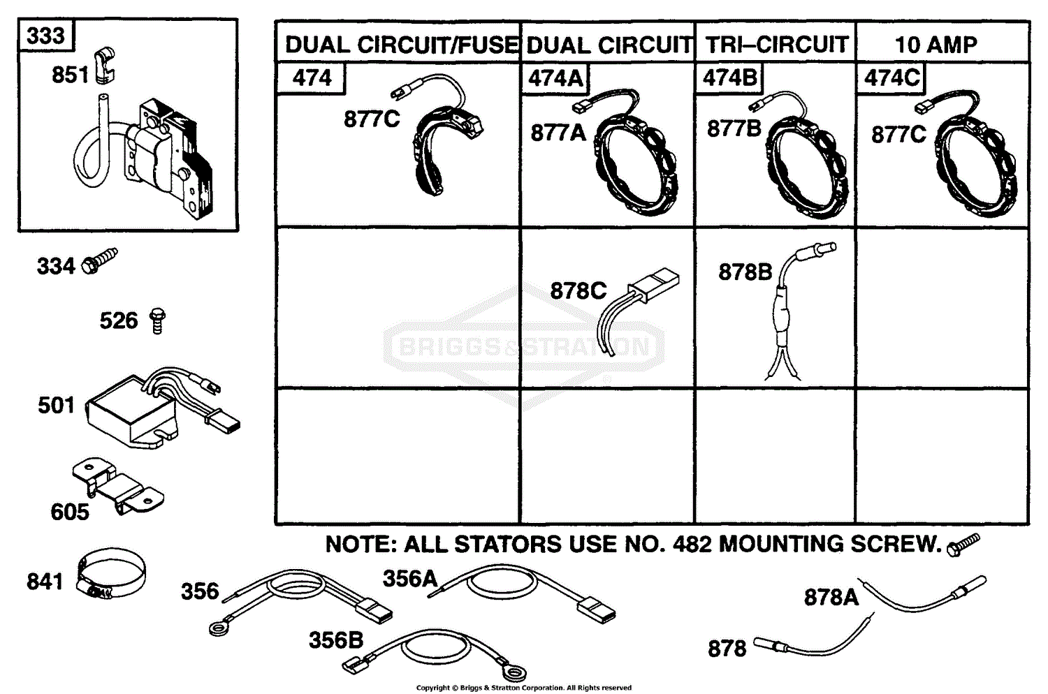 Briggs And Stratton 252707-0620-01 Parts Diagram For Alternator Chart ...