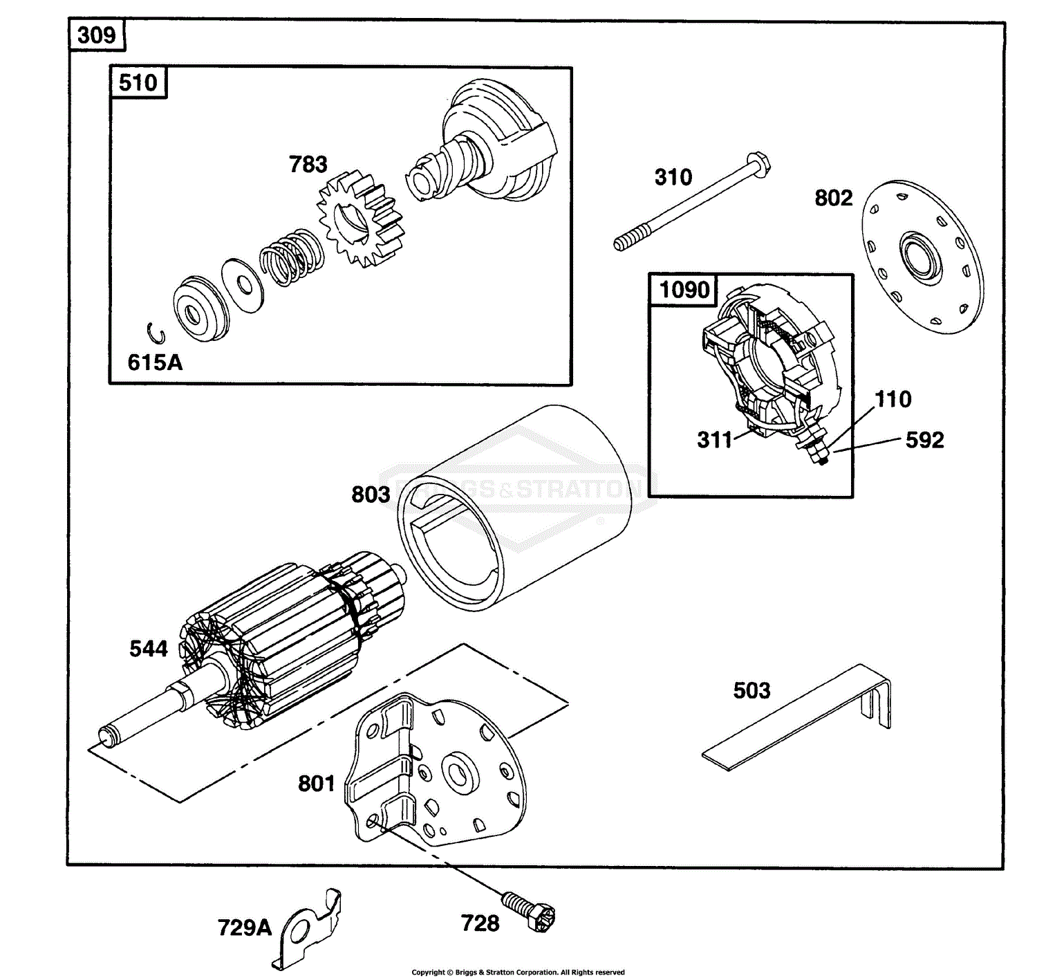 Briggs and Stratton 282707-0026-01 Parts Diagram for Electric Starter