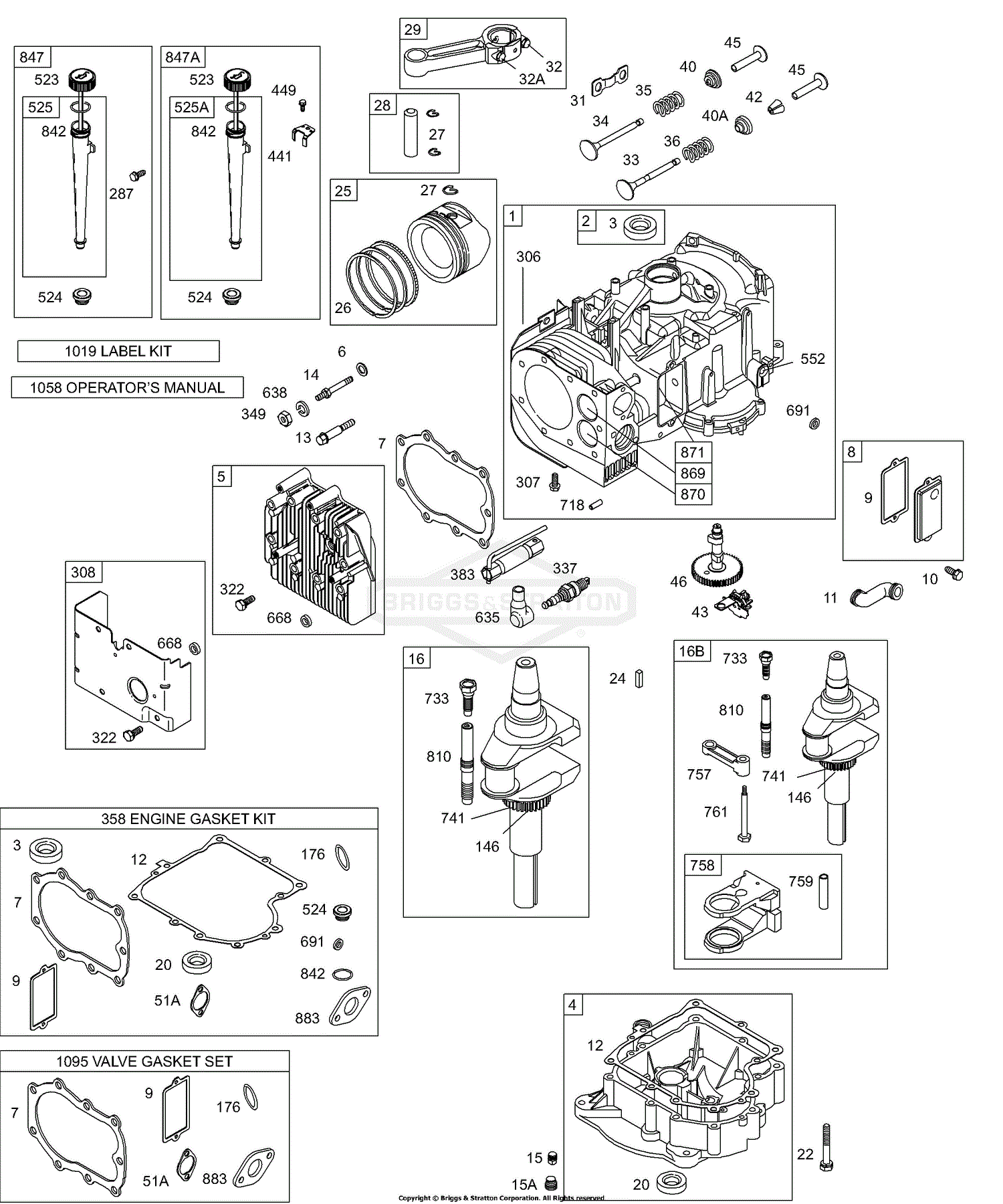 Briggs And Stratton 289707-0113-01 Parts Diagram For Cylinder, Oil ...