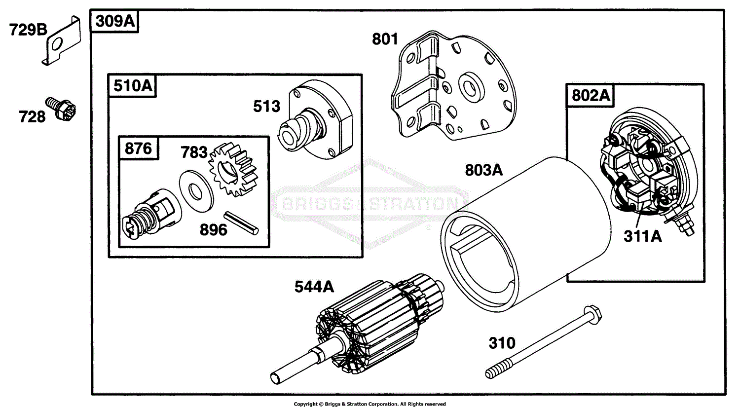 Briggs And Stratton 28a707 0122 02 Parts Diagram For Electric Starter