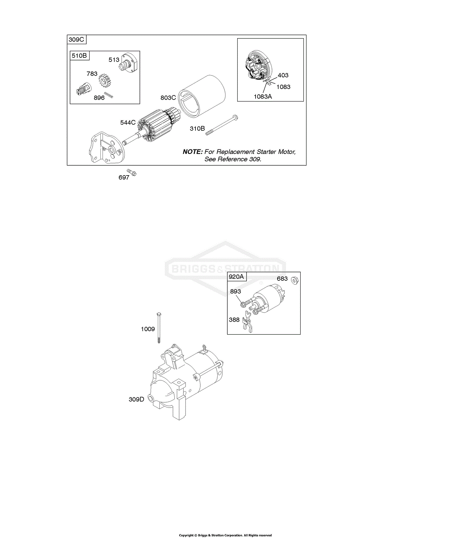 Briggs And Stratton 303447 0447 01 Parts Diagram For Electric Starter 2 2723