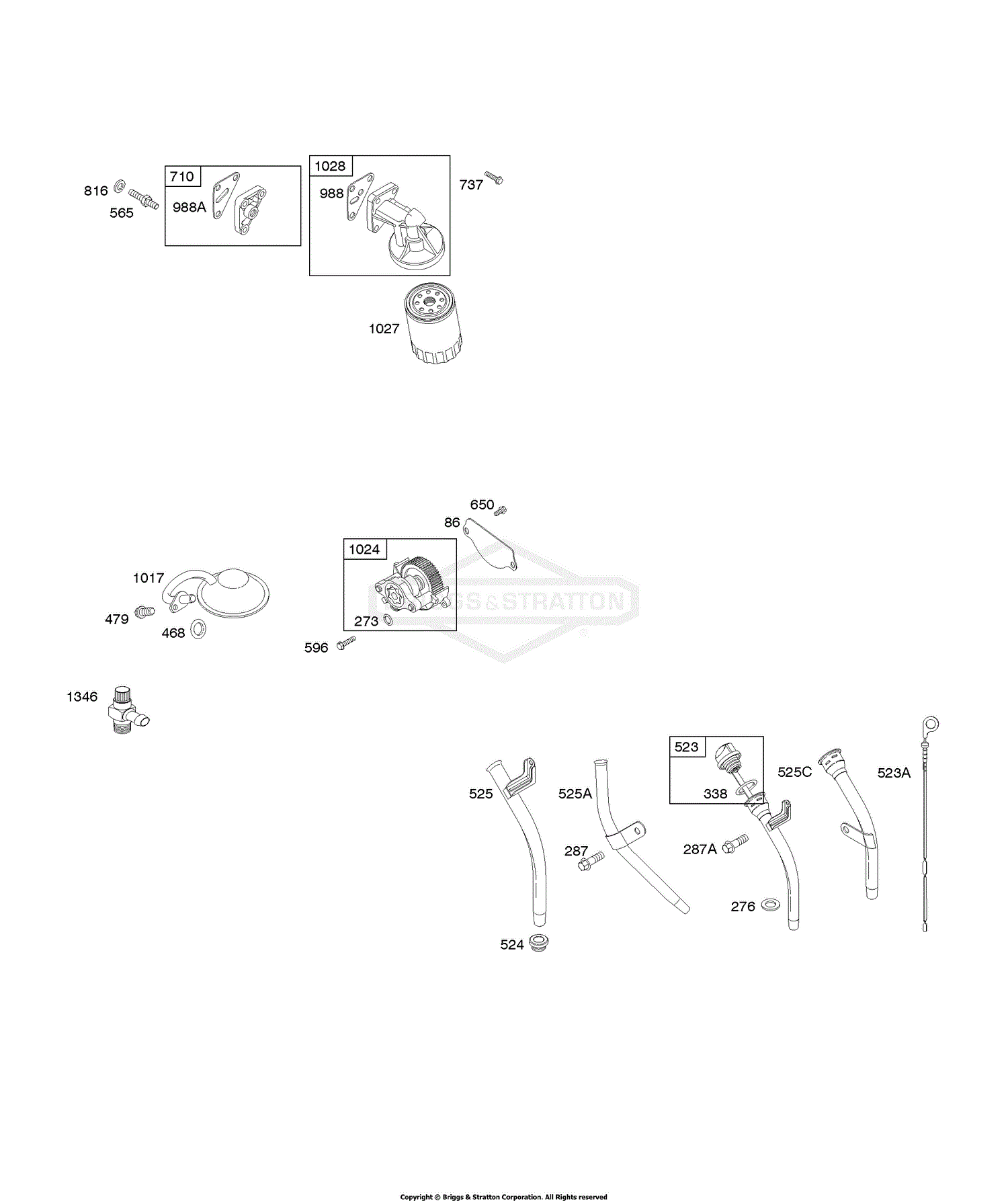 Briggs And Stratton 303447 1068 E2 Parts Diagram For Lubrication 8850