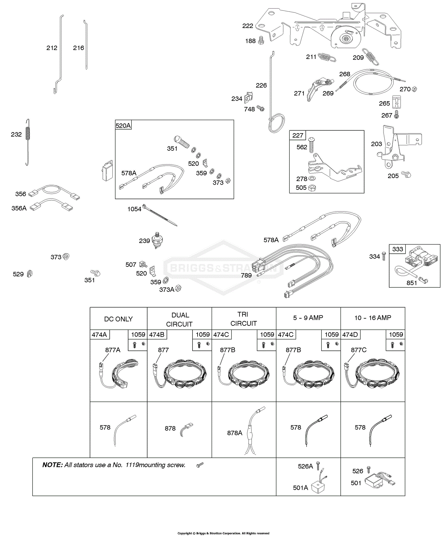 Briggs and Stratton 303777-1114-E1 Parts Diagram for Alternator ...