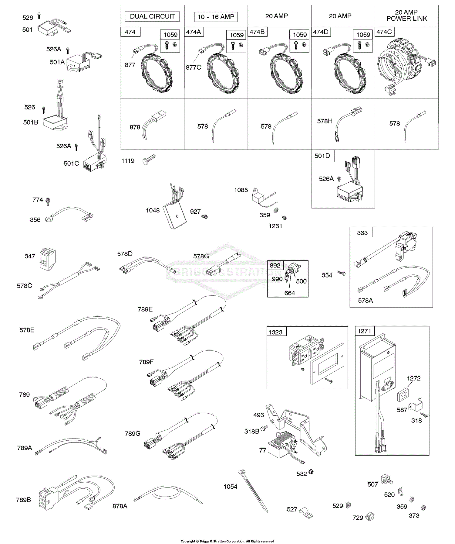 Briggs and Stratton 305447-0031-F1 Parts Diagram for Alternator ...