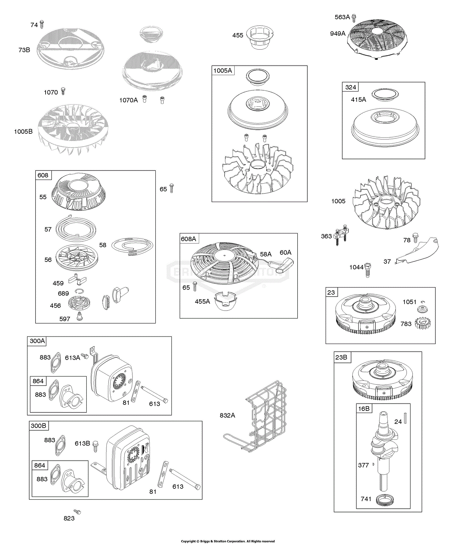 Briggs and Stratton 31C707-3346-G6 Parts Diagram for Flywheel, Rewind ...