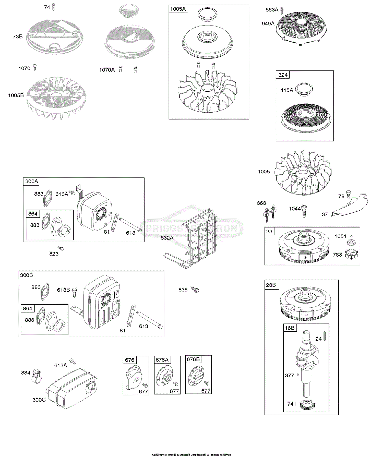 Briggs and Stratton 31E777-3136-G5 Parts Diagram for Exhaust System ...