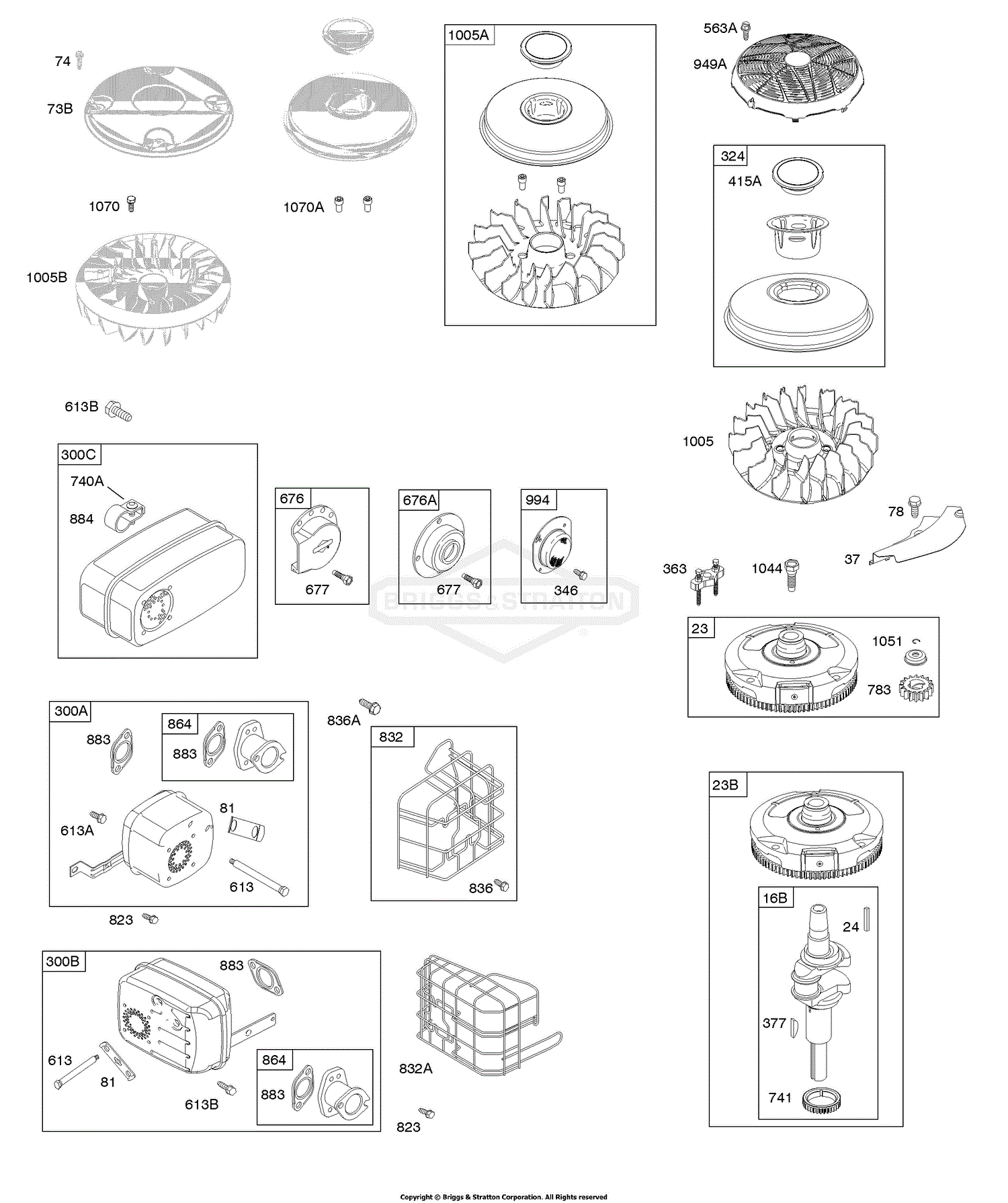 Briggs and Stratton 31P677-0804-B1 Parts Diagram for Exhaust System ...