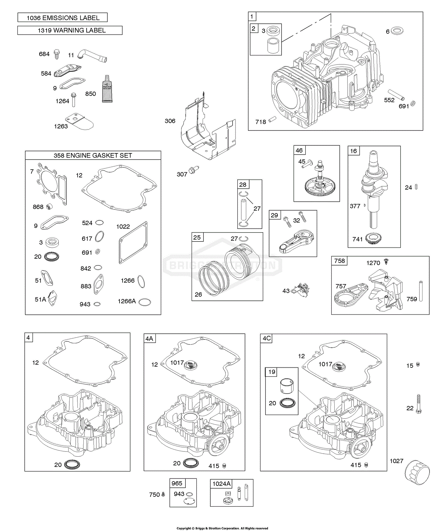 Briggs And Stratton 31p677 0804 B1 Parts Diagram For Camshaft Crankshaft Cylinder Engine Sump 0349