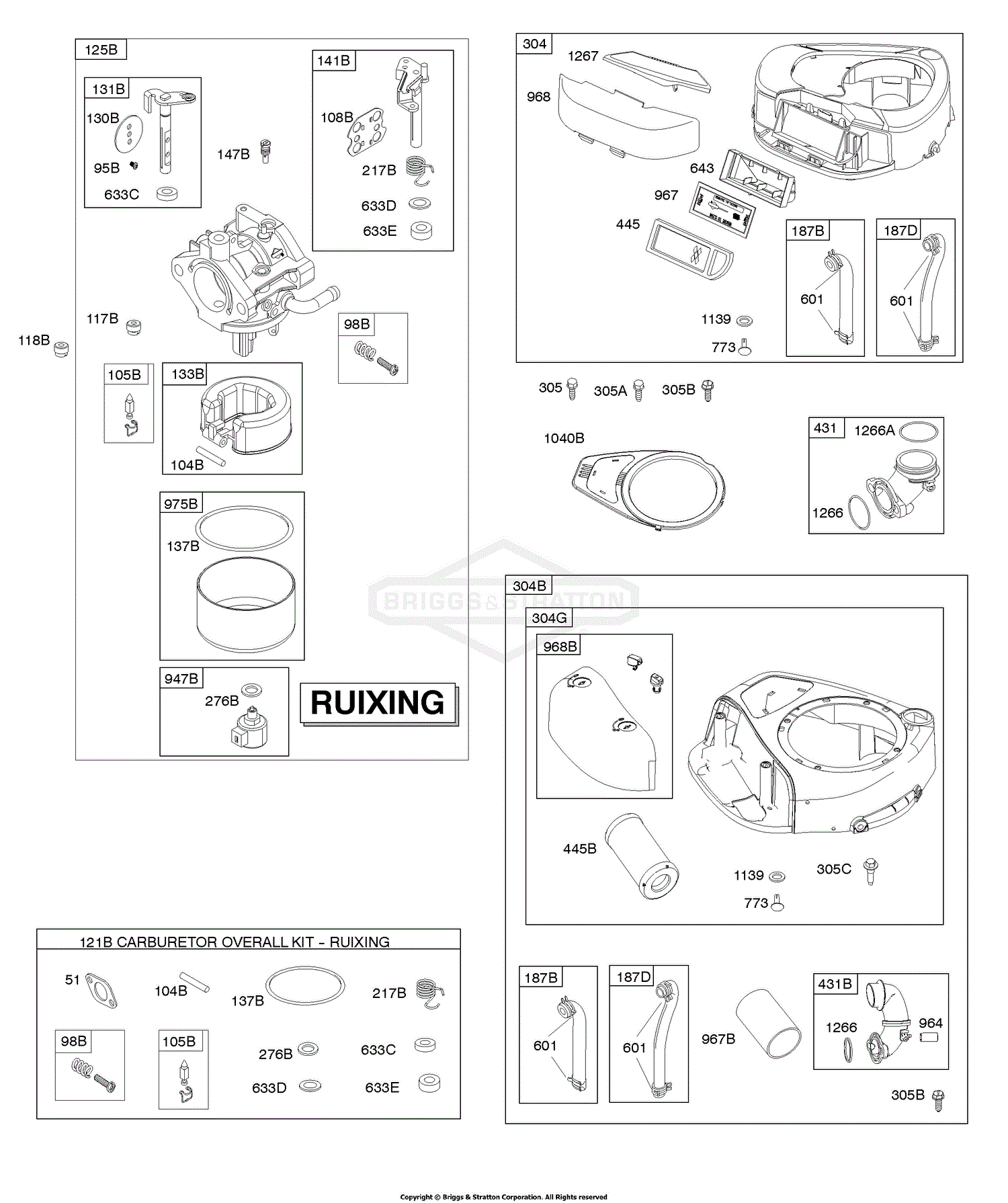 Briggs and Stratton 31P677-0140-B1 Parts Diagram for Air Cleaner