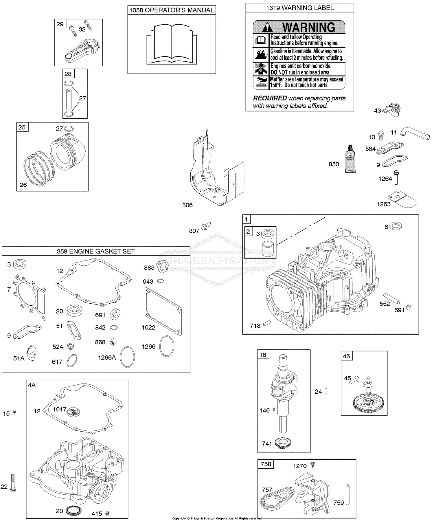 Briggs and Stratton 31P977-1094-B1 Parts Diagram for Camshaft 