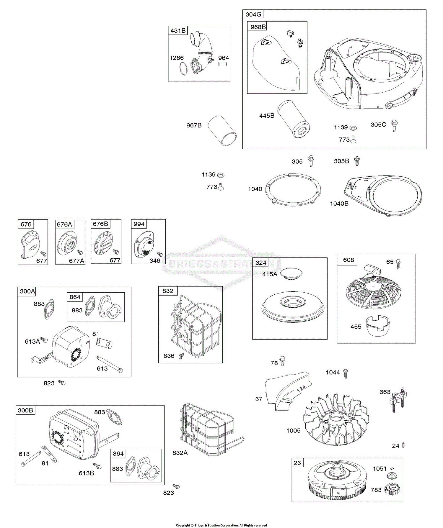 Briggs and Stratton 31R707-0001-G1 Parts Diagram for AIR CLEANER