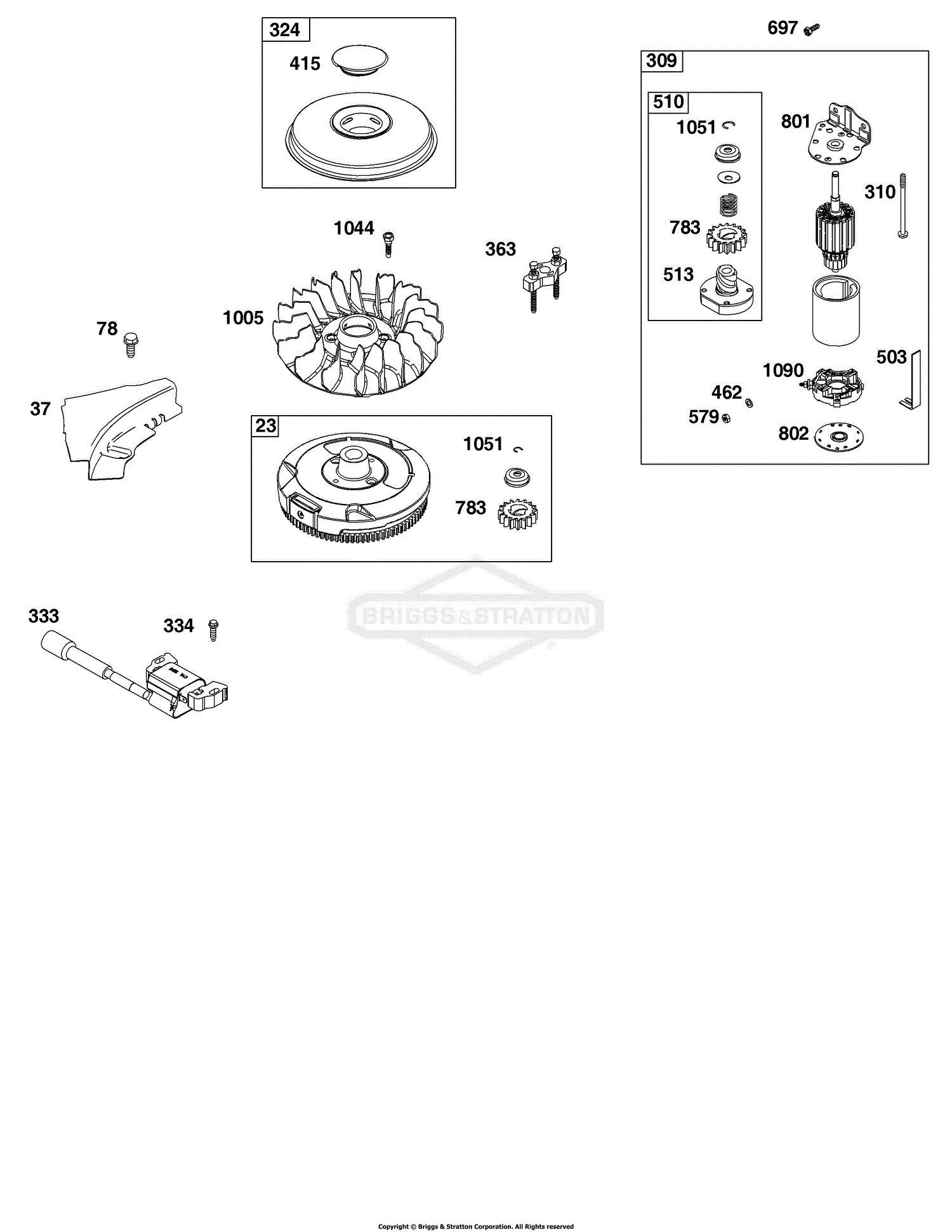 Briggs and Stratton 31R7070048G1 Parts Diagram for Flywheel, Ignition