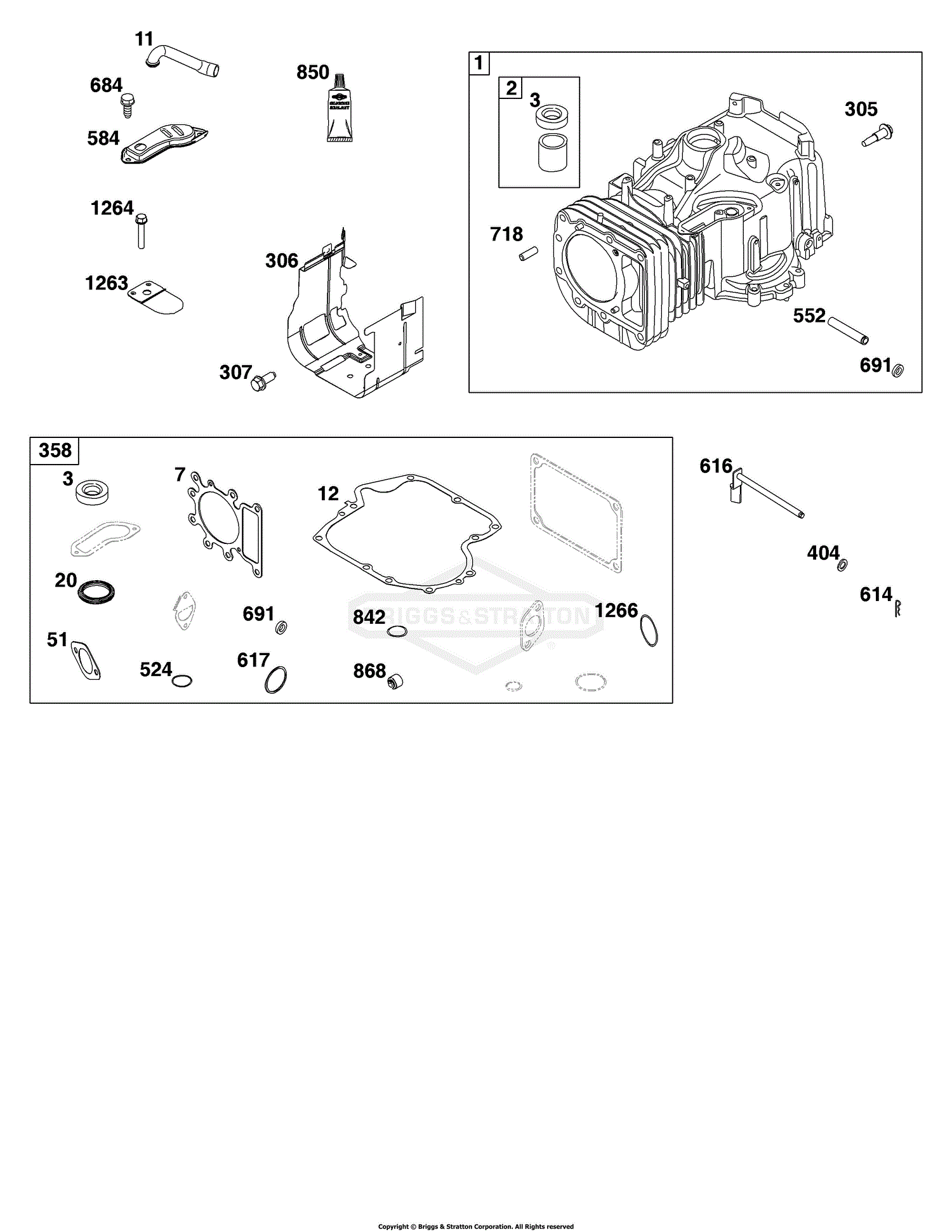 Briggs and Stratton 31R907-0062-G1 Parts Diagram for Cylinder Group