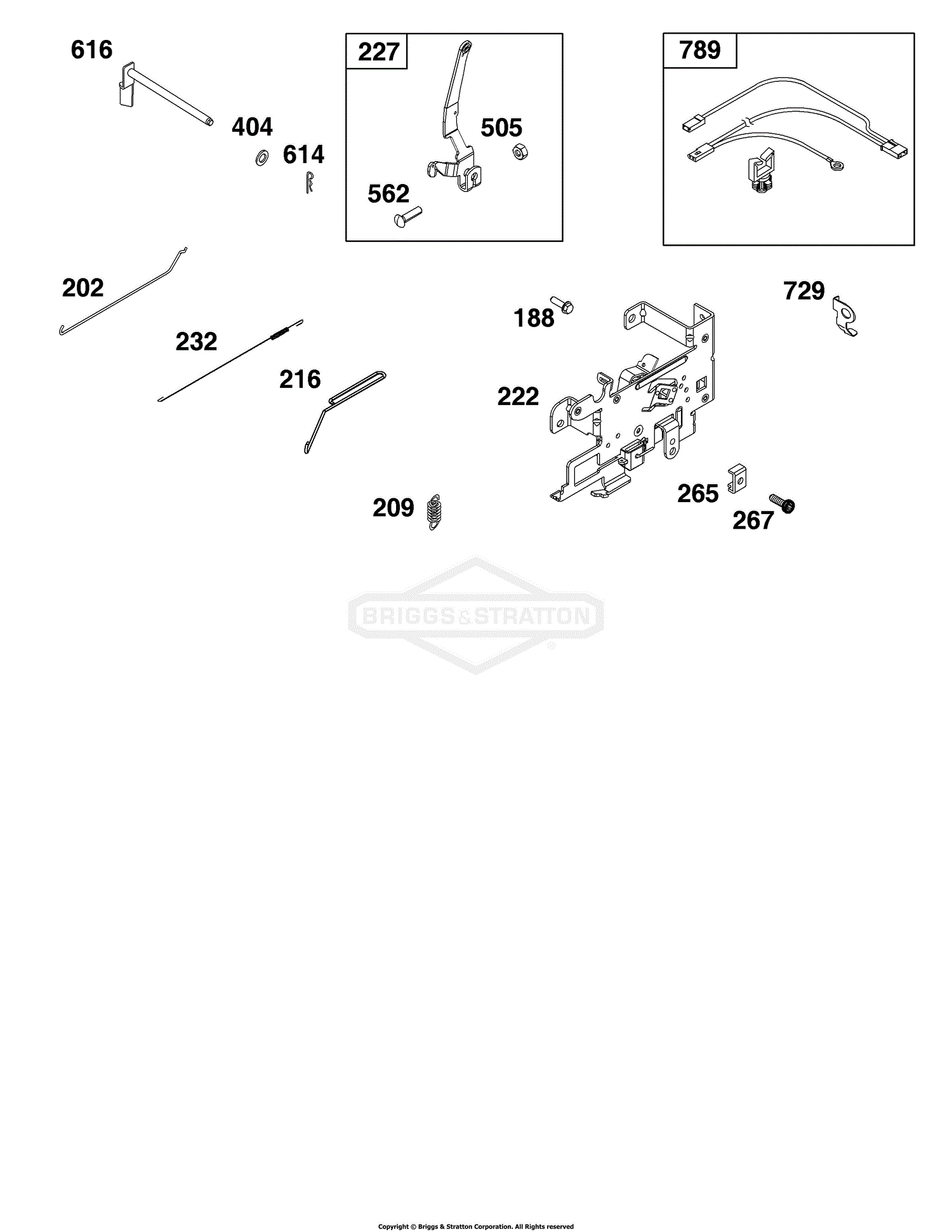 Briggs and Stratton 31R977-0054-G1 Parts Diagram for Controls Group