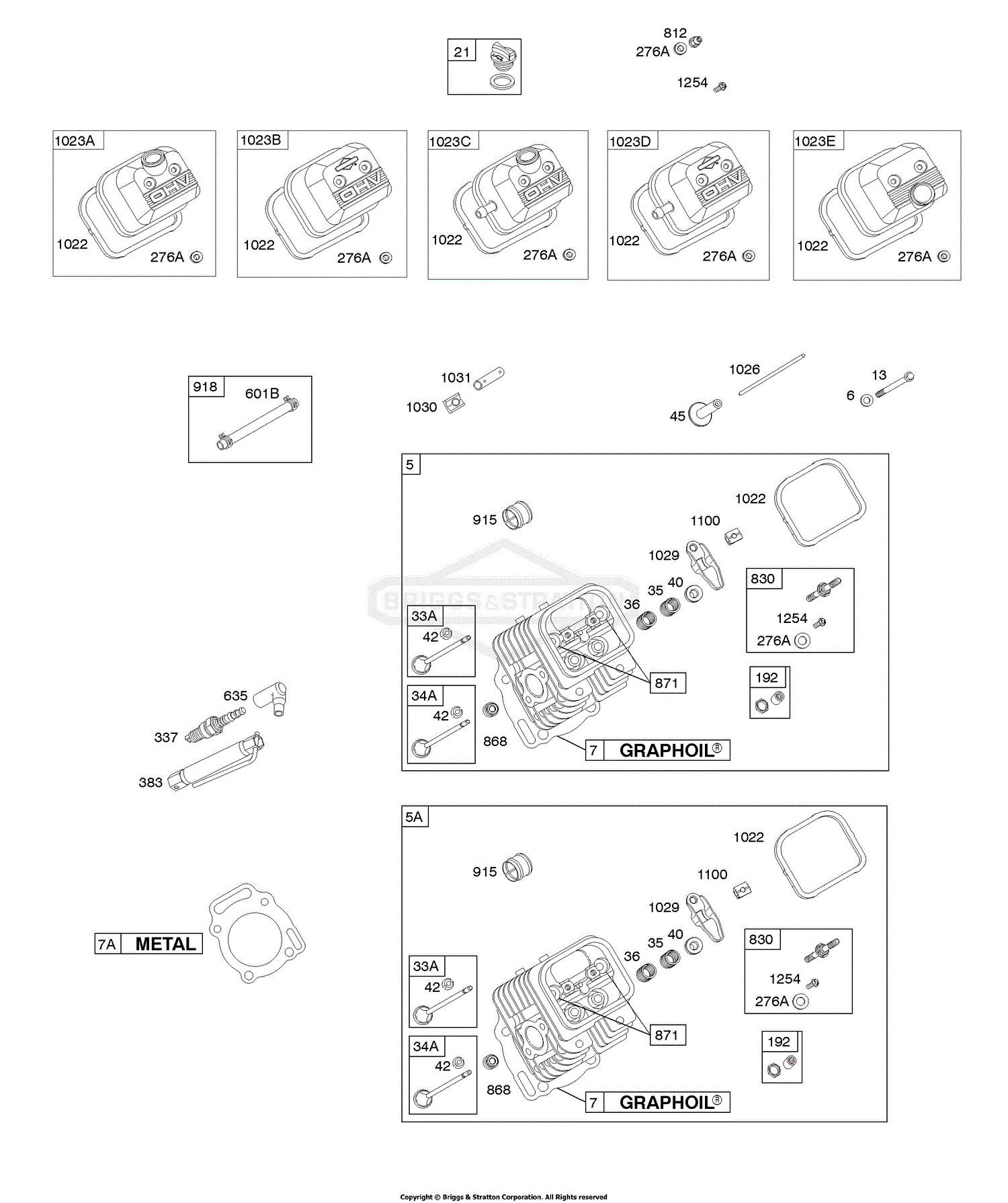 Briggs and Stratton 350447-1287-E1 Parts Diagram for Cylinder Head