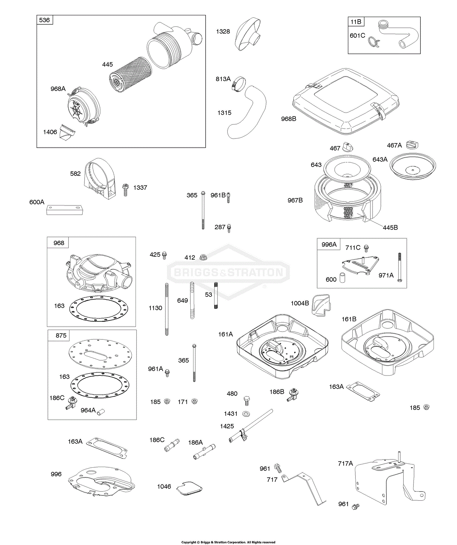 Briggs and Stratton 386777-0114-E1 Parts Diagram for Air Cleaner,