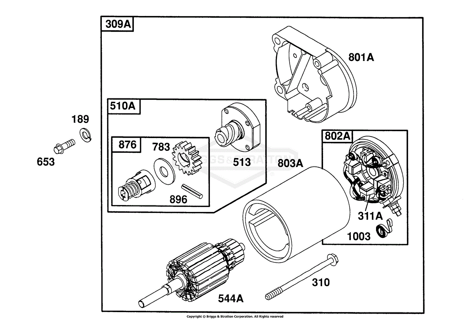 Briggs and Stratton 400707-1221-02 Parts Diagram for Electric Starter