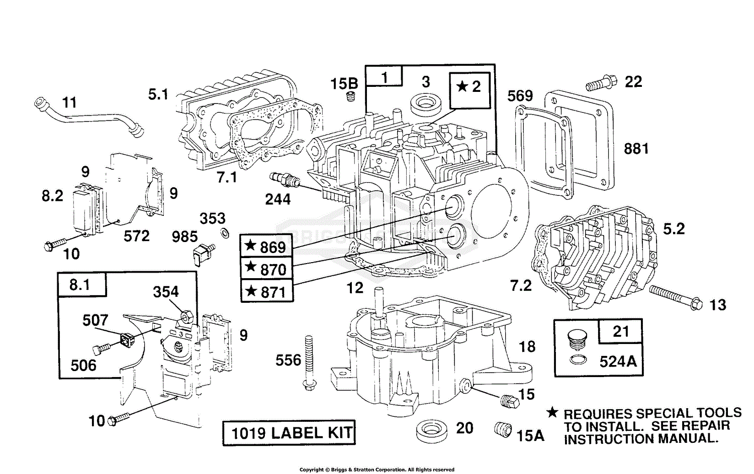 Briggs and Stratton 404707-1205-01 Parts Diagram for Cylinder,Cylinder
