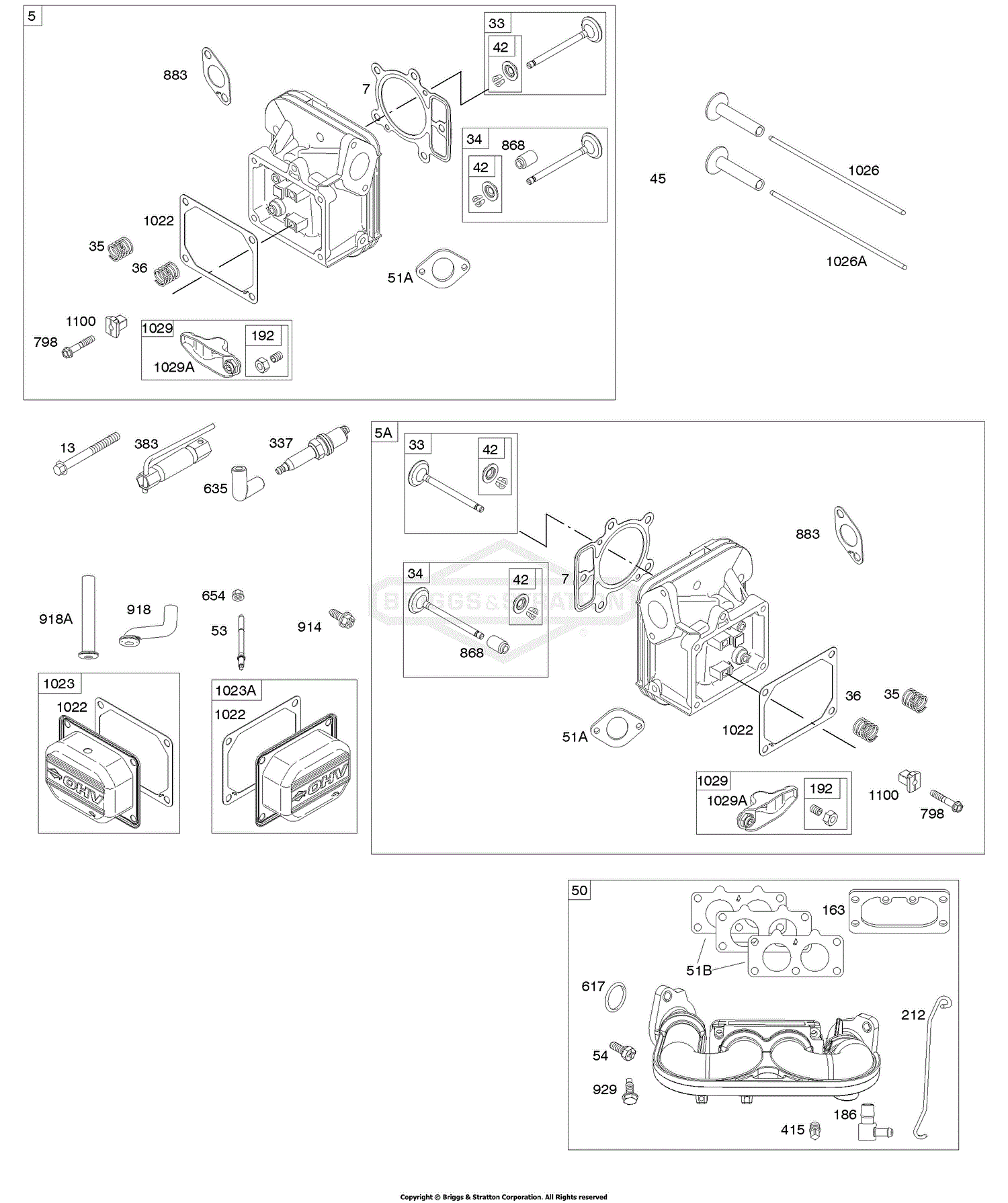 Briggs And Stratton 40H777-0171-E1 Parts Diagram For Cylinder Head ...