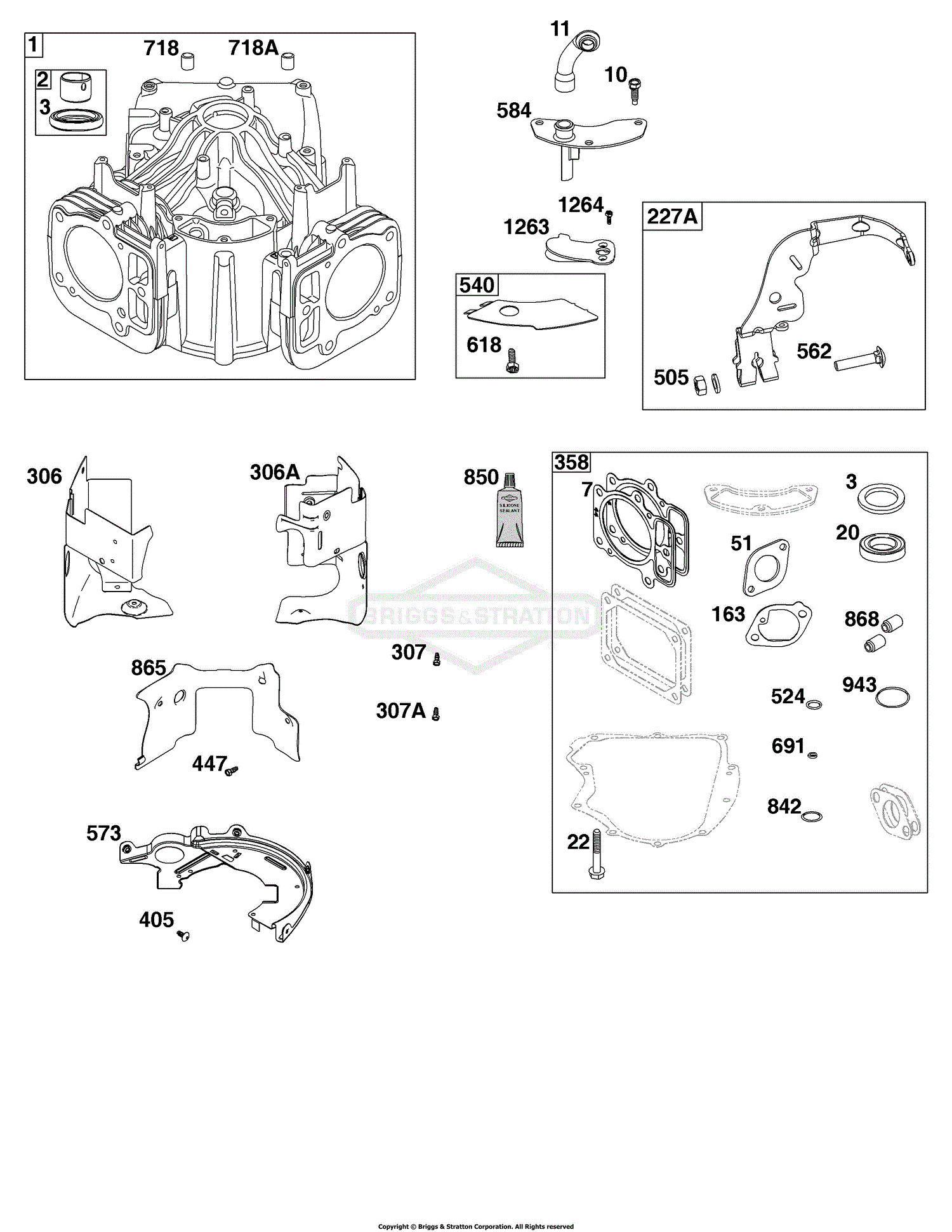 Briggs and Stratton 40N877-0066-G1 Parts Diagram for Cylinder Group