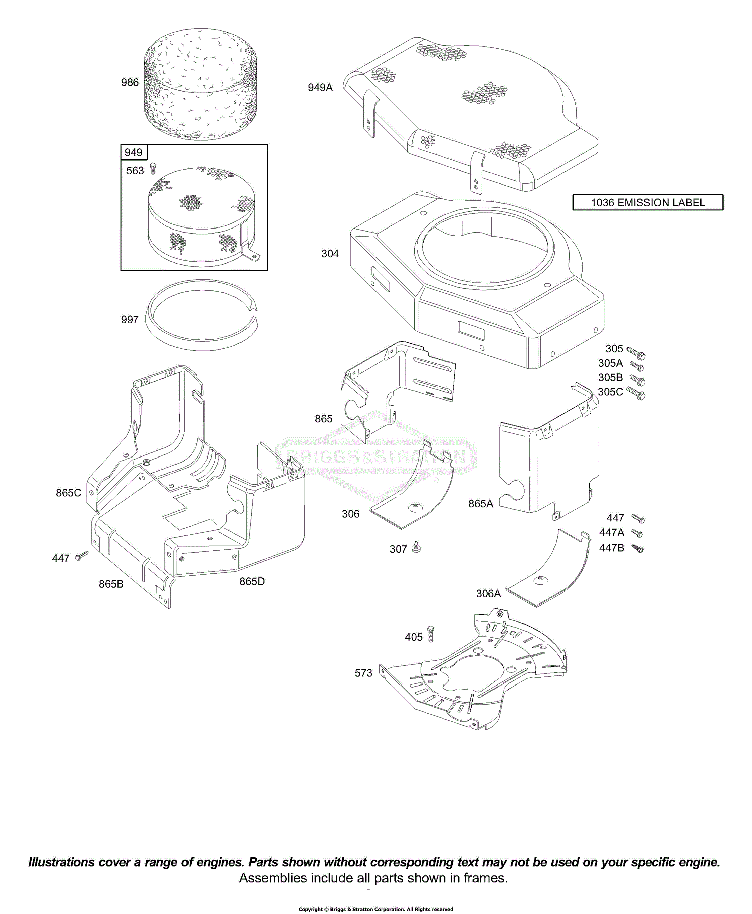 Briggs and Stratton 42A707-1238-01 Parts Diagram for Blower Housing