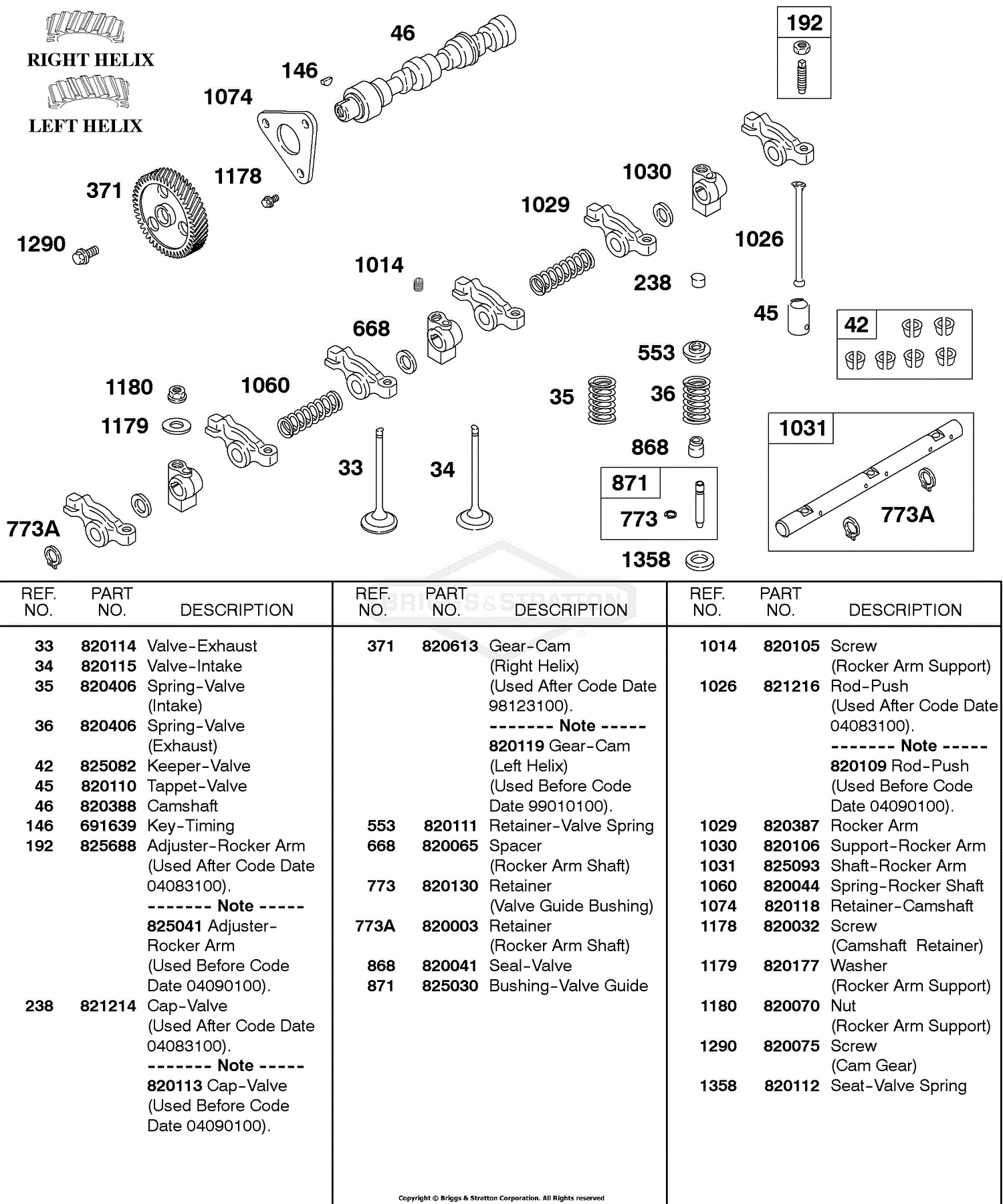 Briggs And Stratton 433447 0115 01 Parts Diagram For Rocker Shaft Camshaft Valves 4590