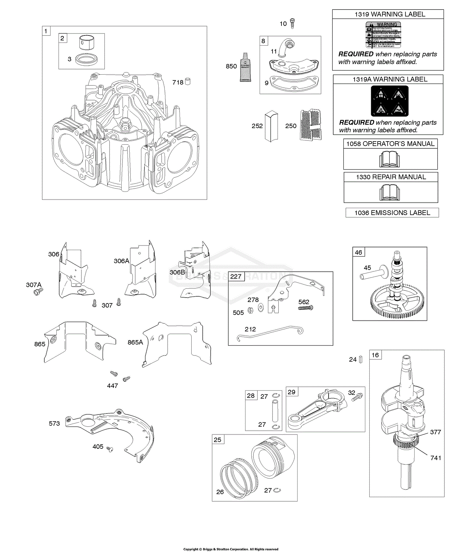 Briggs And Stratton 445577 1187 B1 Parts Diagram For Cylinder Crankshaft Camshaft Air Guides 0894