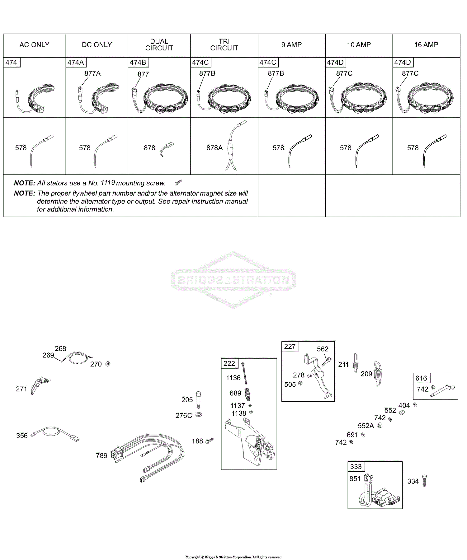 Briggs And Stratton E Parts Diagram For Alternator Controls