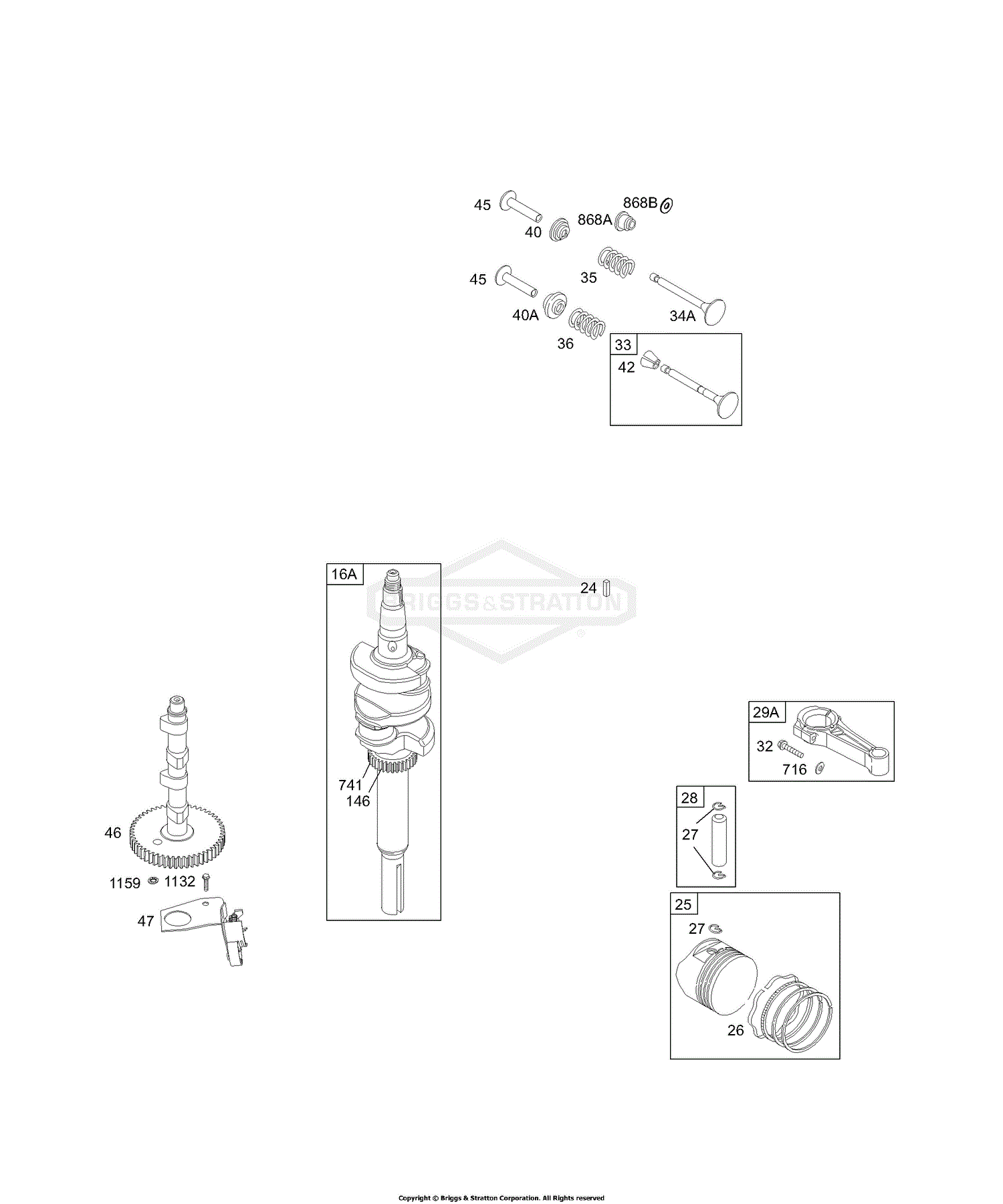 Briggs and Stratton 461707-0143-E1 Parts Diagram for Cam, Crankshaft