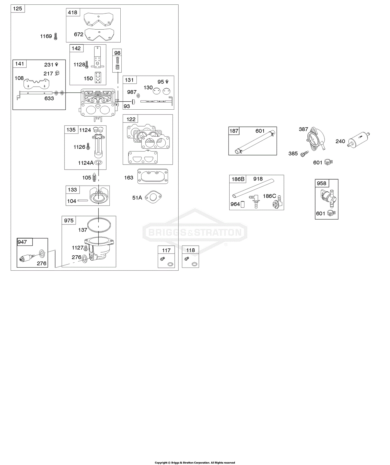 Briggs and Stratton 49M977-1036-G5 Parts Diagram for Carburetor, Fuel