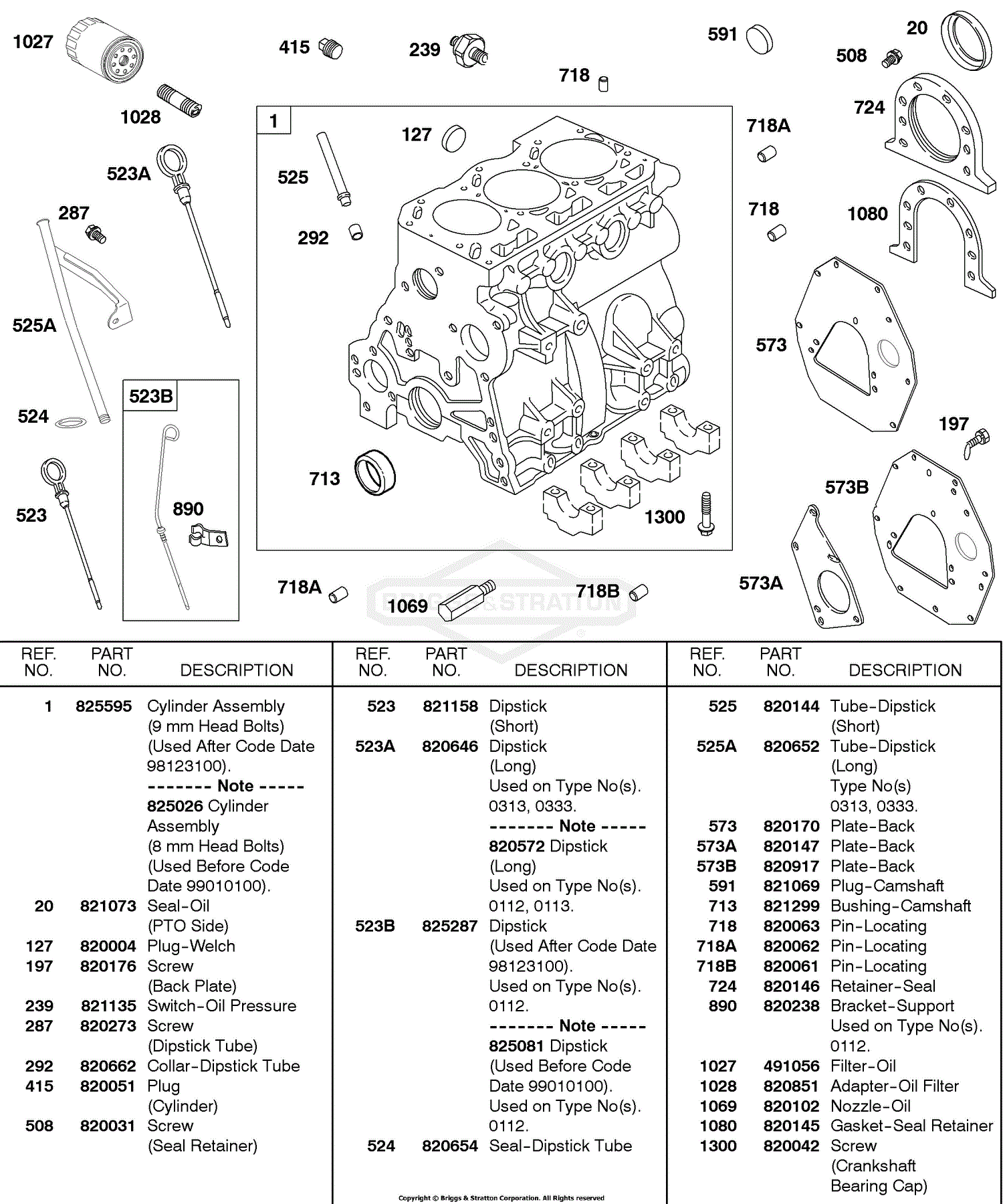 Briggs And Stratton 580447-0305-E2 Parts Diagram For Cylinder ...