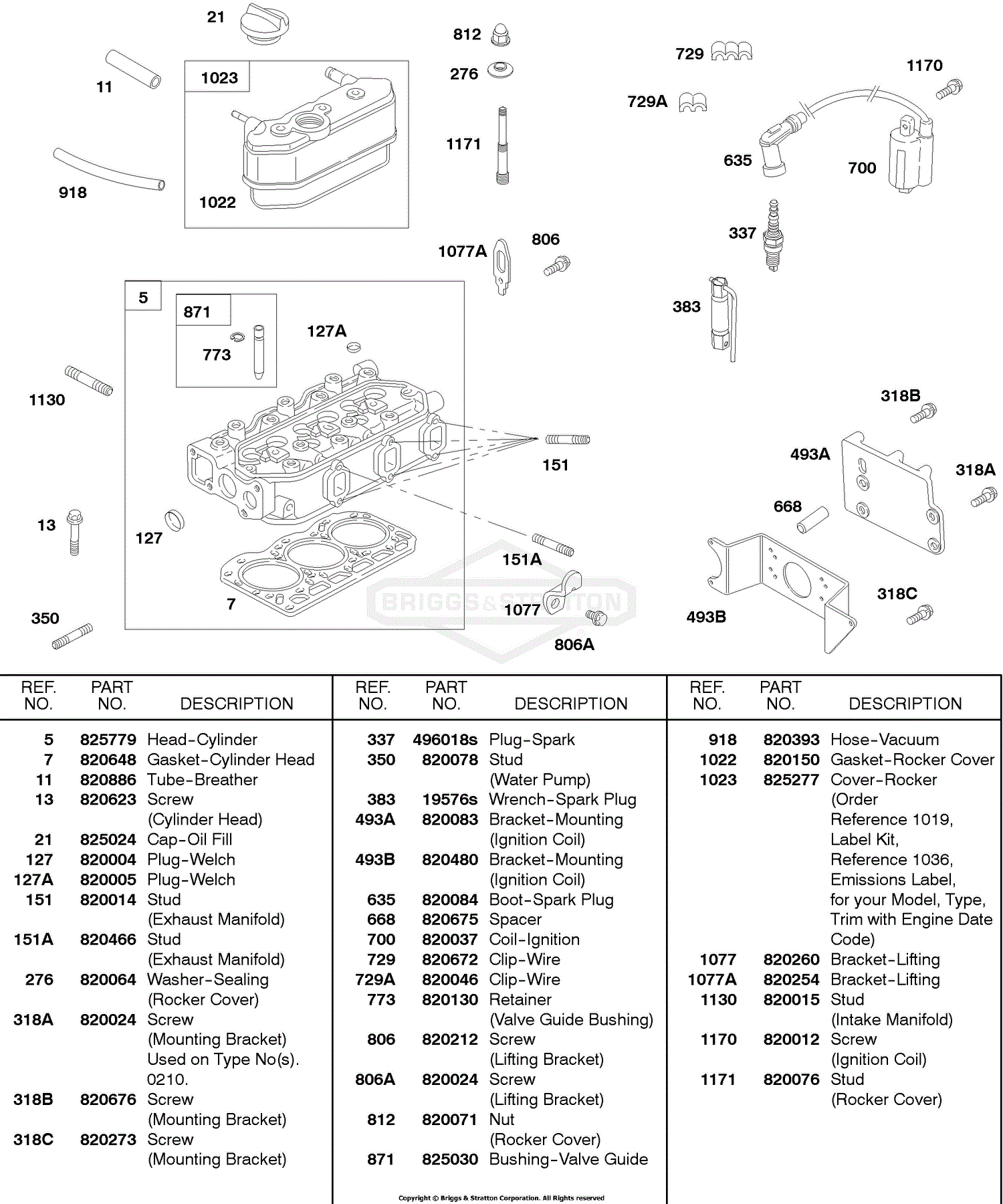Briggs and Stratton 584447-0210-E2 Parts Diagram for Cylinder Head 