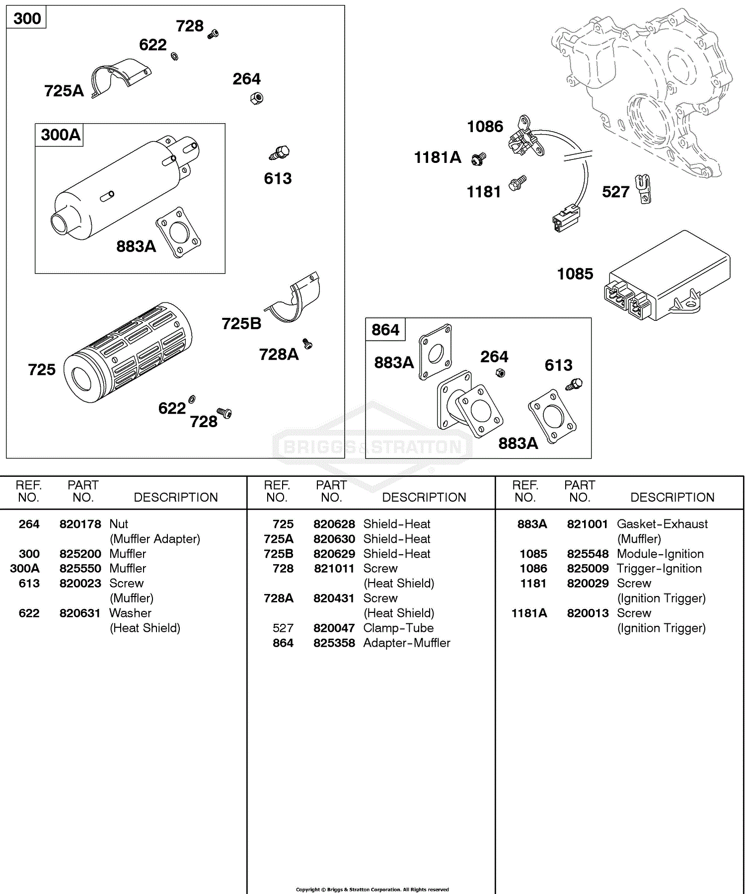 Briggs And Stratton 589447 0305 E2 Parts Diagram For Muffler Ignition Module 3167